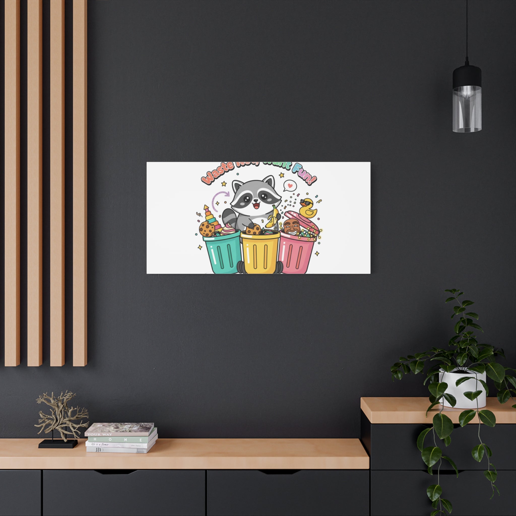 Trash Panda Holiday Canvas | Cute Raccoon Trash-Mas Art, Festive Meme Print