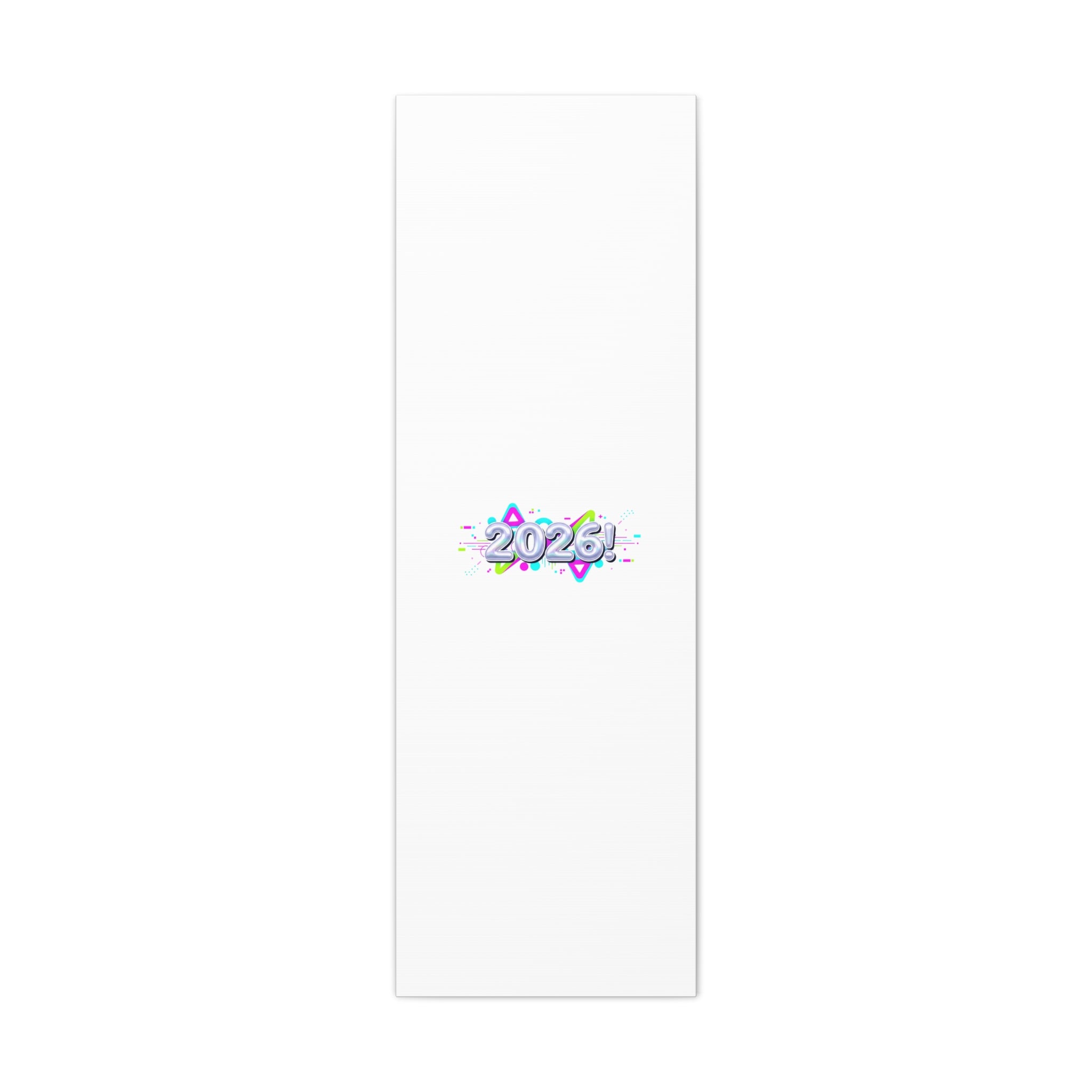 2026 Chrome Bubble Text Canvas | Y2K Cyber Holo, Retro Tech Print