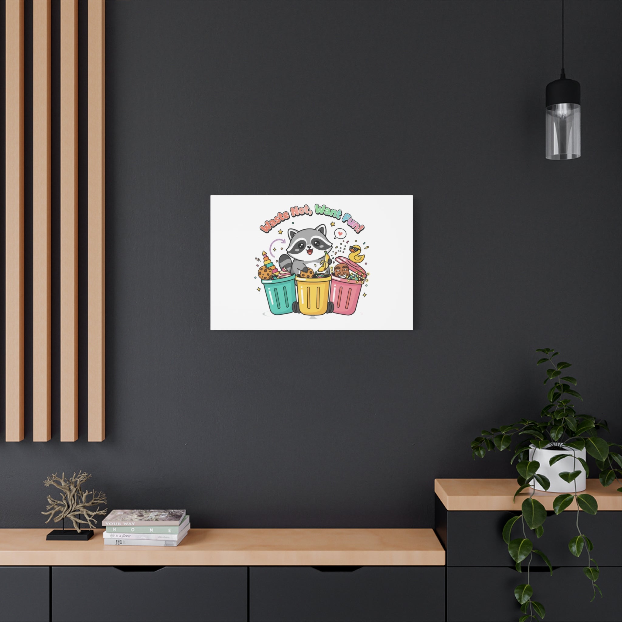 Trash Panda Holiday Canvas | Cute Raccoon Trash-Mas Art, Festive Meme Print
