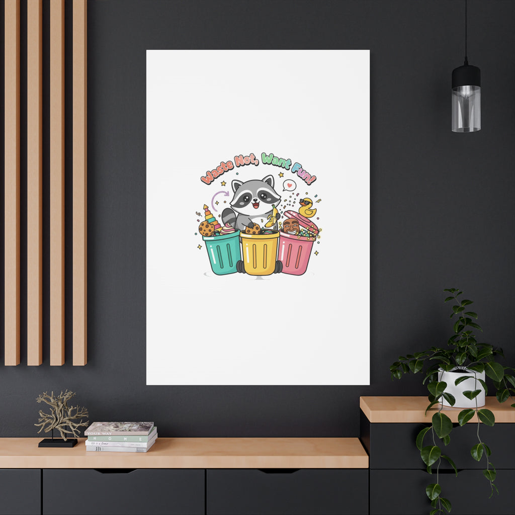 Trash Panda Holiday Canvas | Cute Raccoon Trash-Mas Art, Festive Meme Print