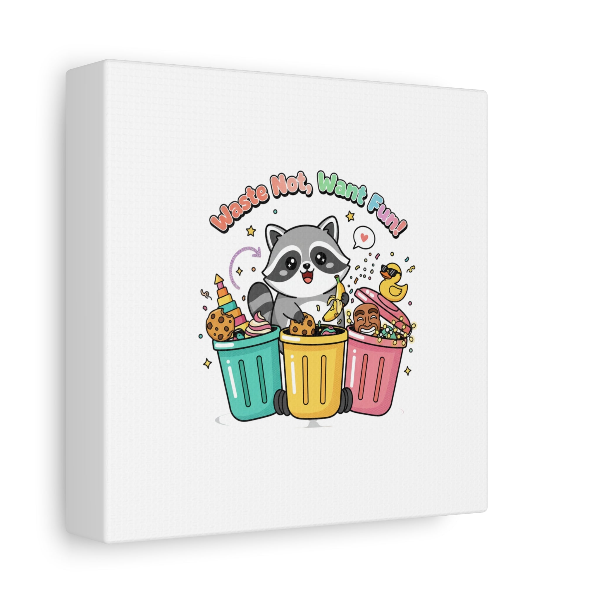 Trash Panda Holiday Canvas | Cute Raccoon Trash-Mas Art, Festive Meme Print