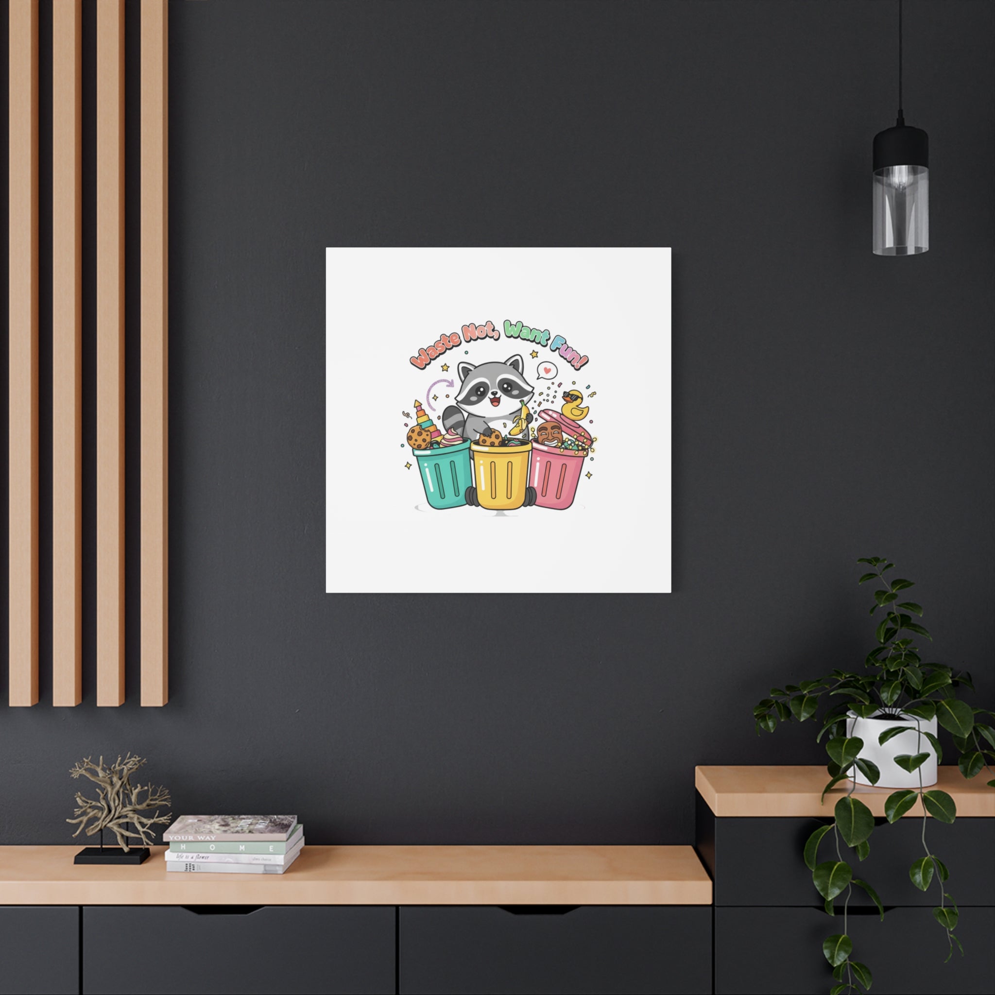 Trash Panda Holiday Canvas | Cute Raccoon Trash-Mas Art, Festive Meme Print