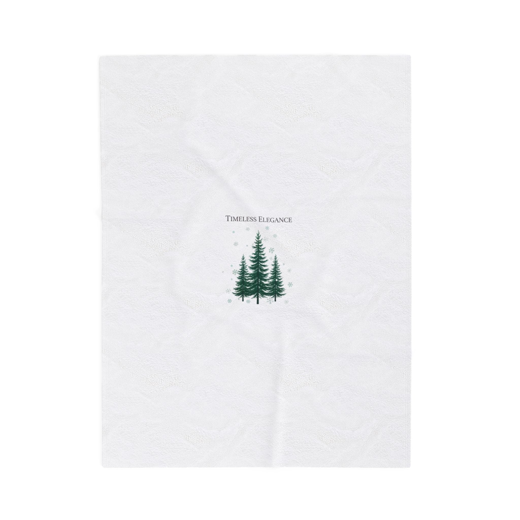 Timeless Elegance Pine Trees Velveteen Plush Blanket | Heritage Style Christmas, Quiet Luxury Decor