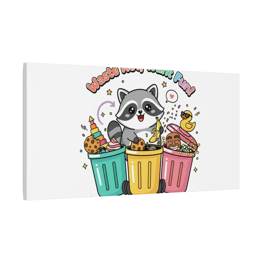 Trash Panda Holiday Canvas | Cute Raccoon Trash-Mas Art, Festive Meme Print
