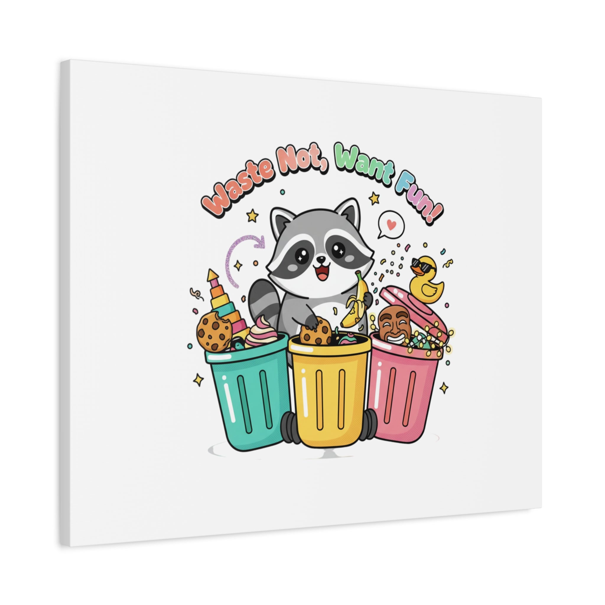 Trash Panda Holiday Canvas | Cute Raccoon Trash-Mas Art, Festive Meme Print