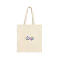 Y2K Cyber Holo '2026' Canvas Tote | retro tech print, chrome text