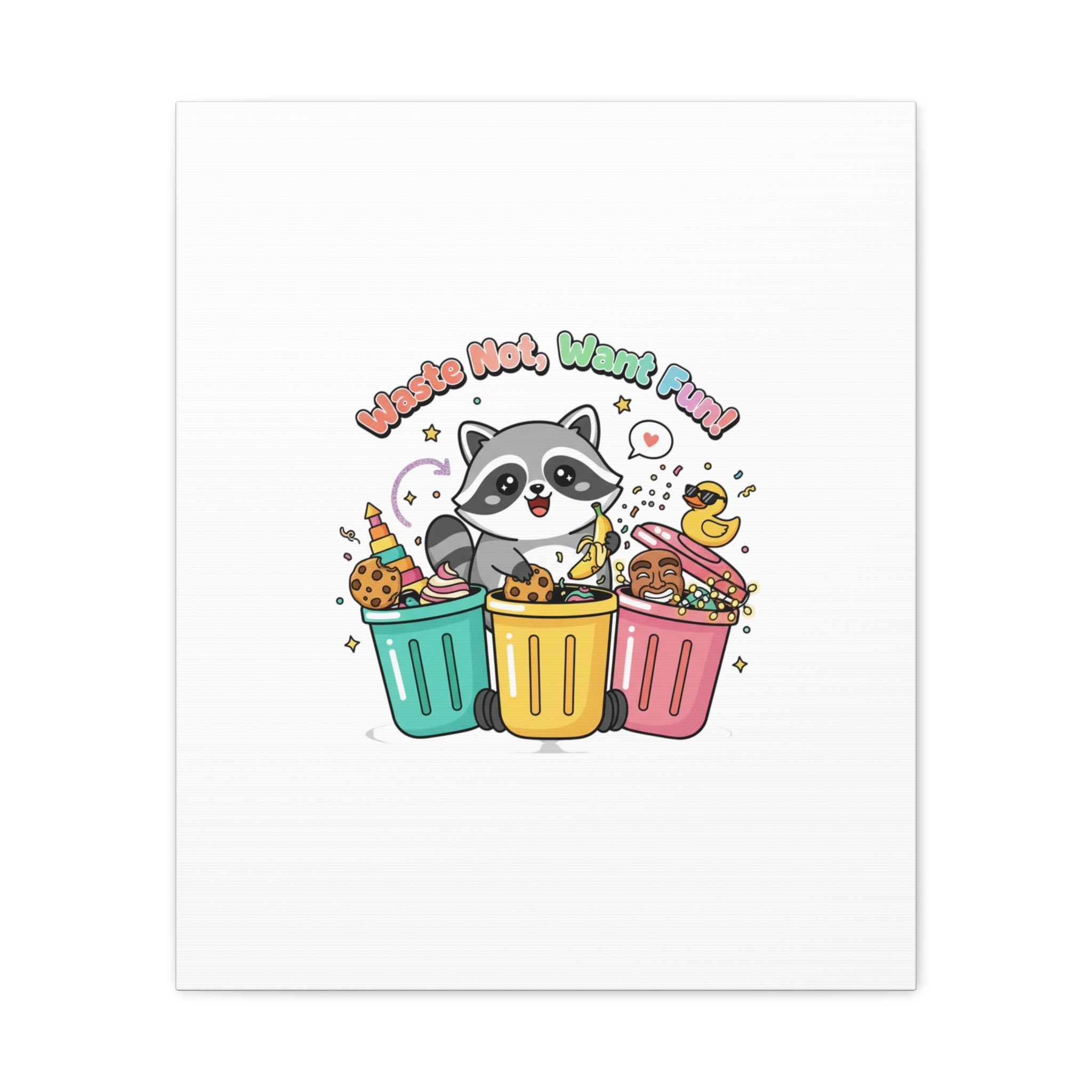 Trash Panda Holiday Canvas | Cute Raccoon Trash-Mas Art, Festive Meme Print
