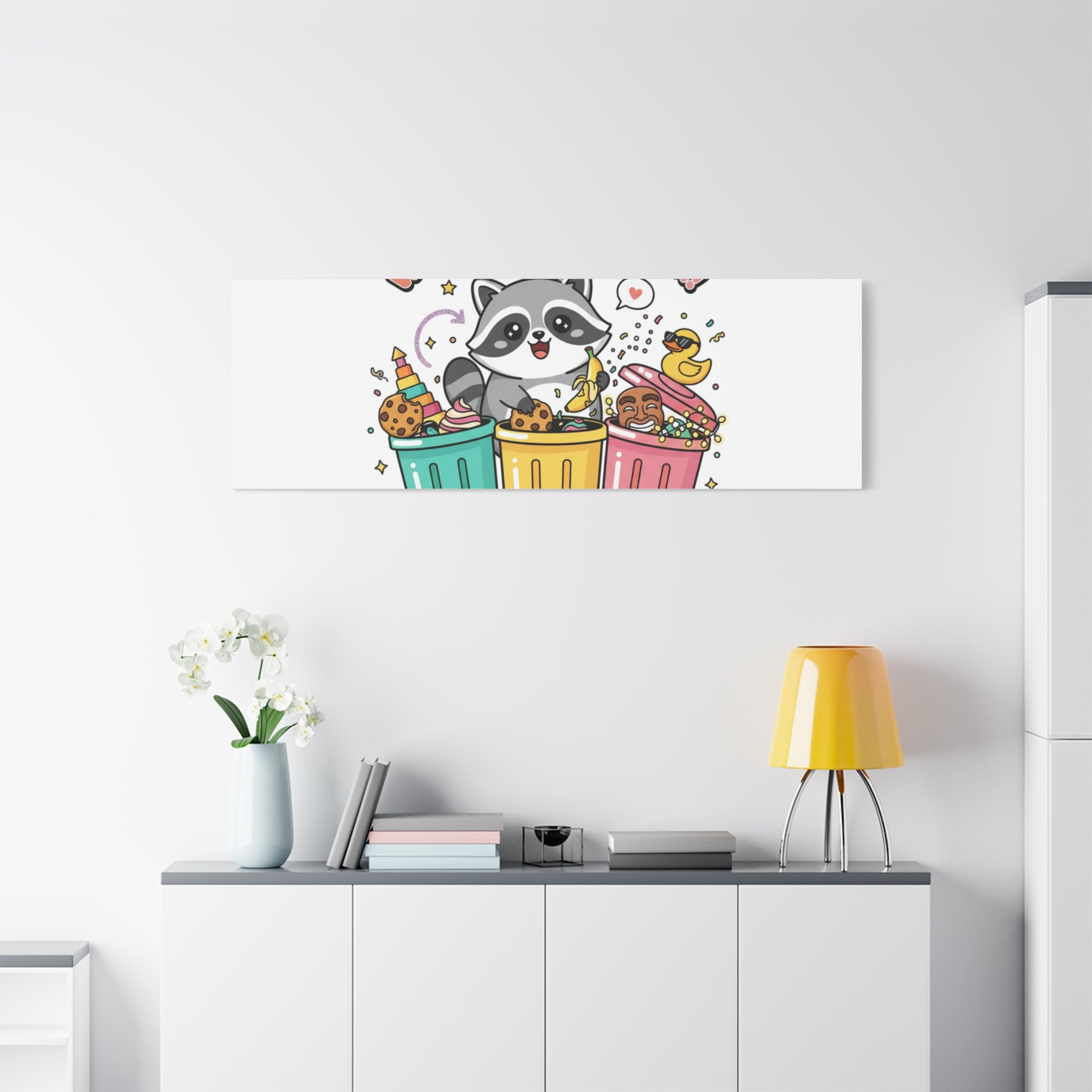 Trash Panda Holiday Canvas | Cute Raccoon Trash-Mas Art, Festive Meme Print