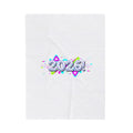 2026! Chrome Text Velveteen Plush Blanket | Y2K cyber holo aesthetic