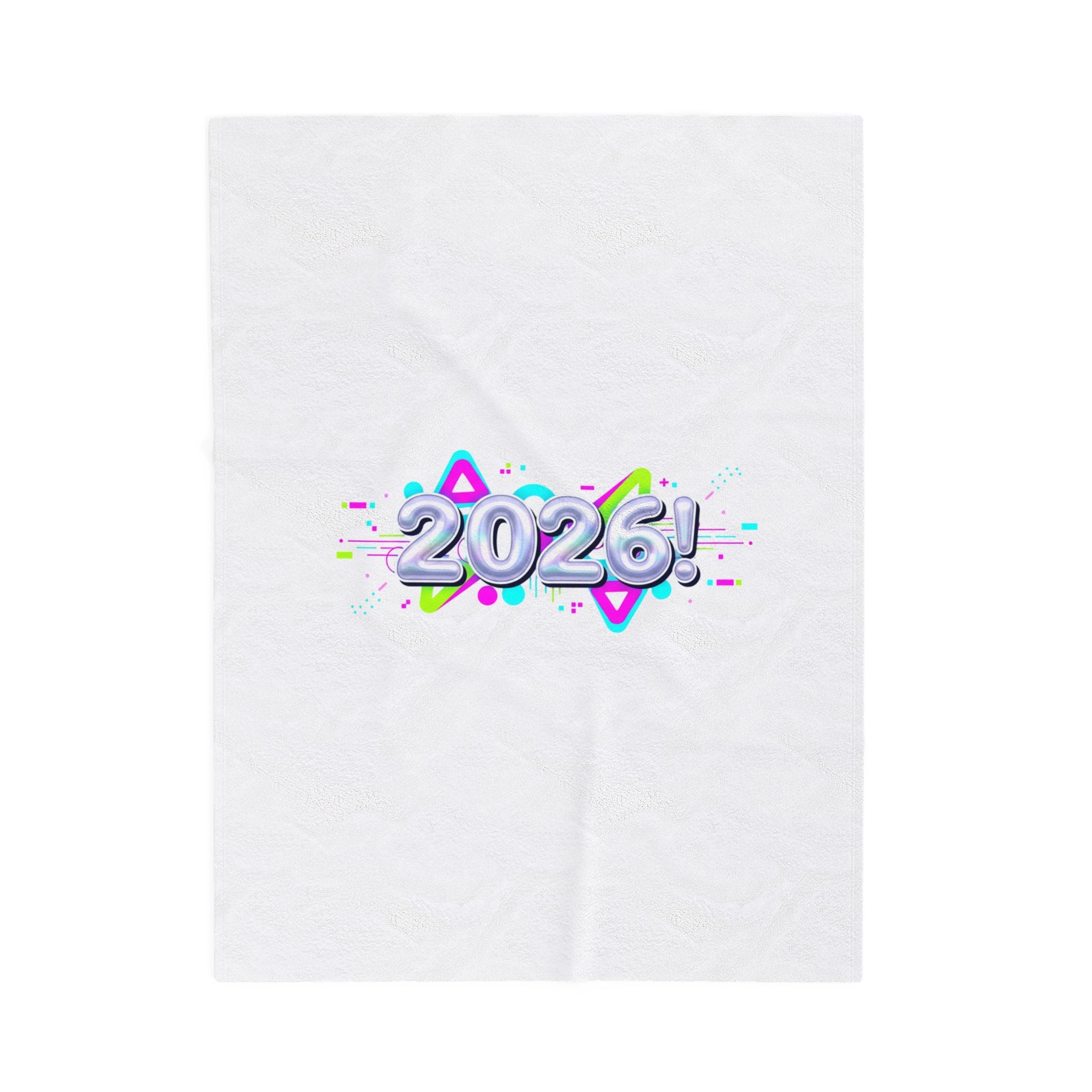 2026! Chrome Text Velveteen Plush Blanket | Y2K cyber holo aesthetic
