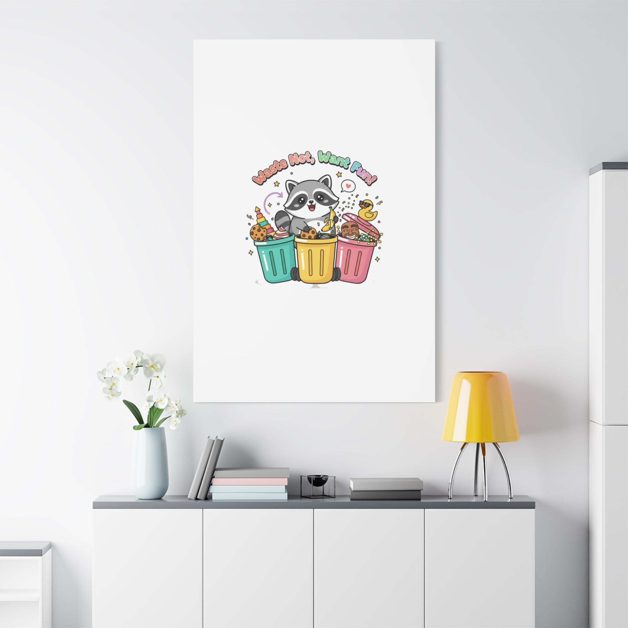 Trash Panda Holiday Canvas | Cute Raccoon Trash-Mas Art, Festive Meme Print