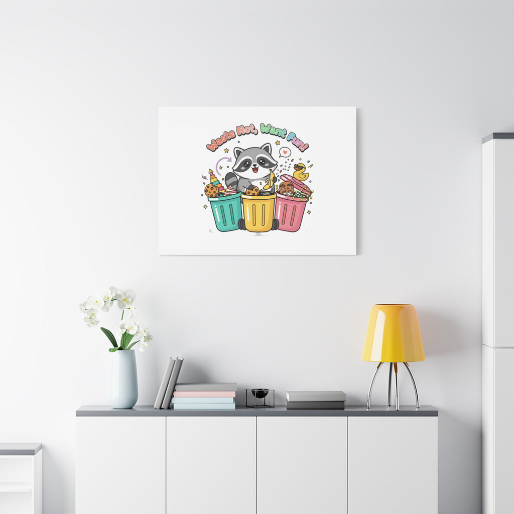Trash Panda Holiday Canvas | Cute Raccoon Trash-Mas Art, Festive Meme Print