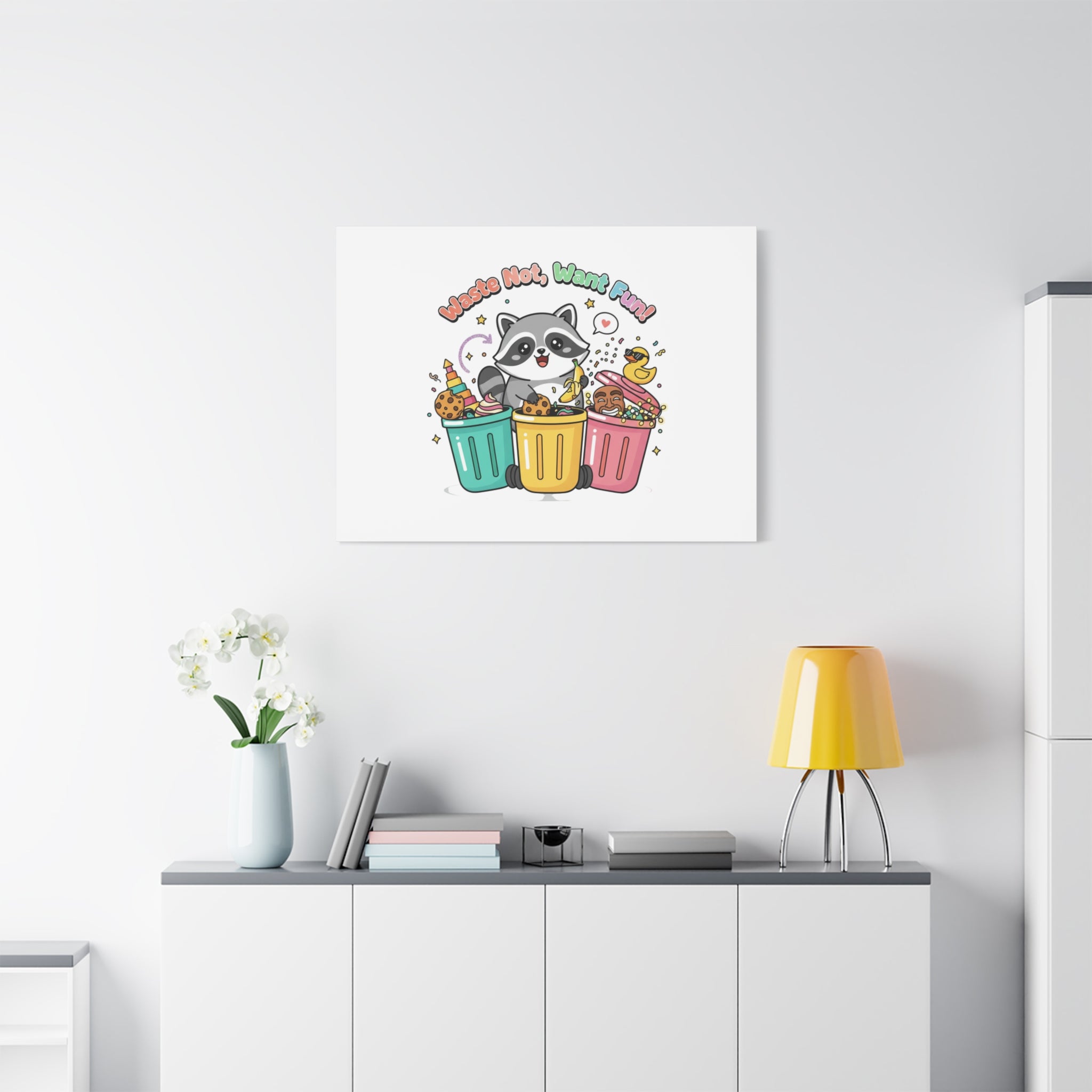 Trash Panda Holiday Canvas | Cute Raccoon Trash-Mas Art, Festive Meme Print