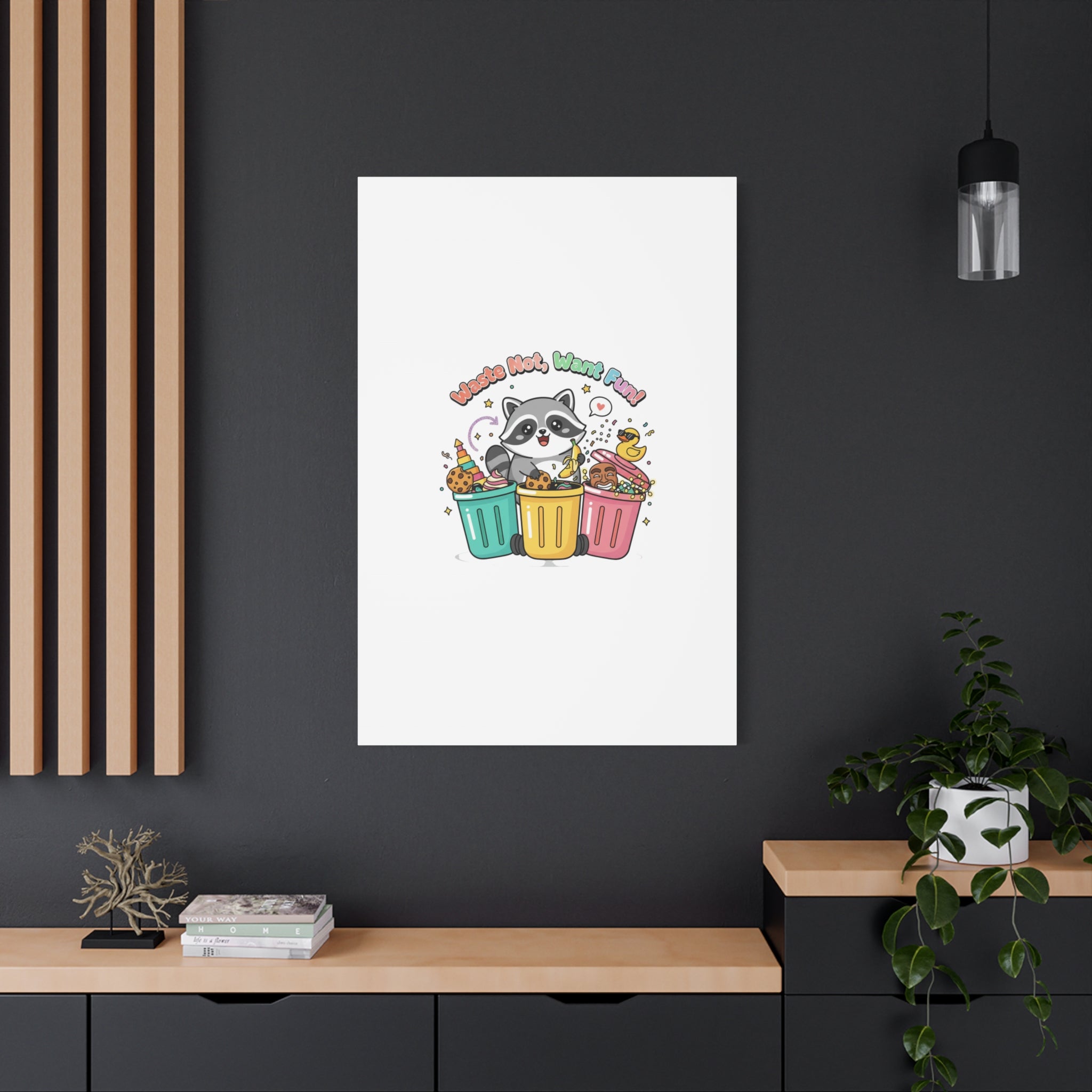 Trash Panda Holiday Canvas | Cute Raccoon Trash-Mas Art, Festive Meme Print