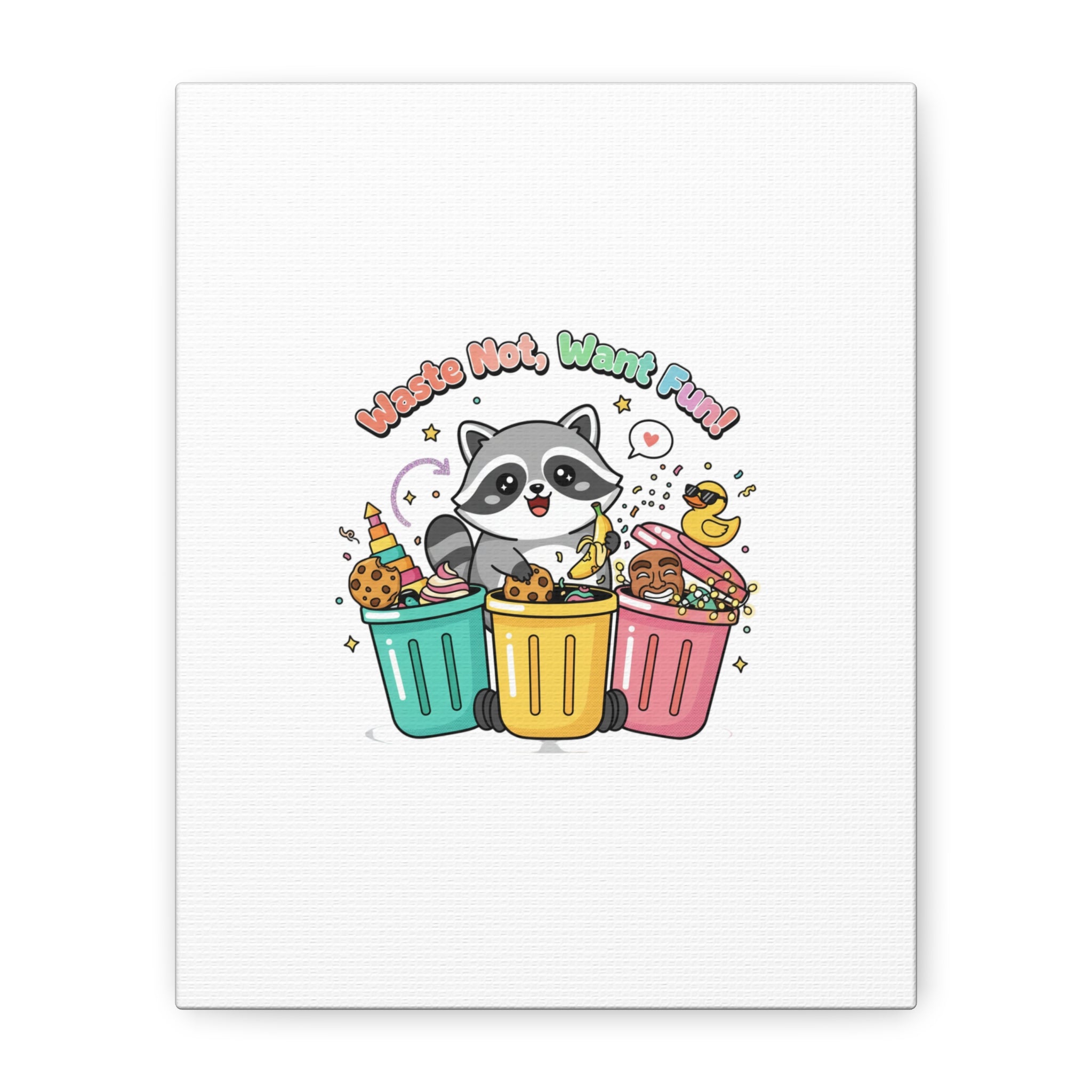 Trash Panda Holiday Canvas | Cute Raccoon Trash-Mas Art, Festive Meme Print