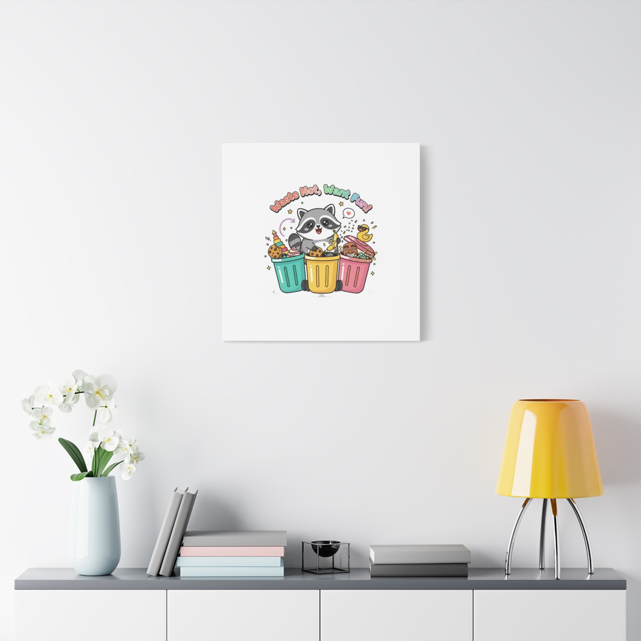 Trash Panda Holiday Canvas | Cute Raccoon Trash-Mas Art, Festive Meme Print