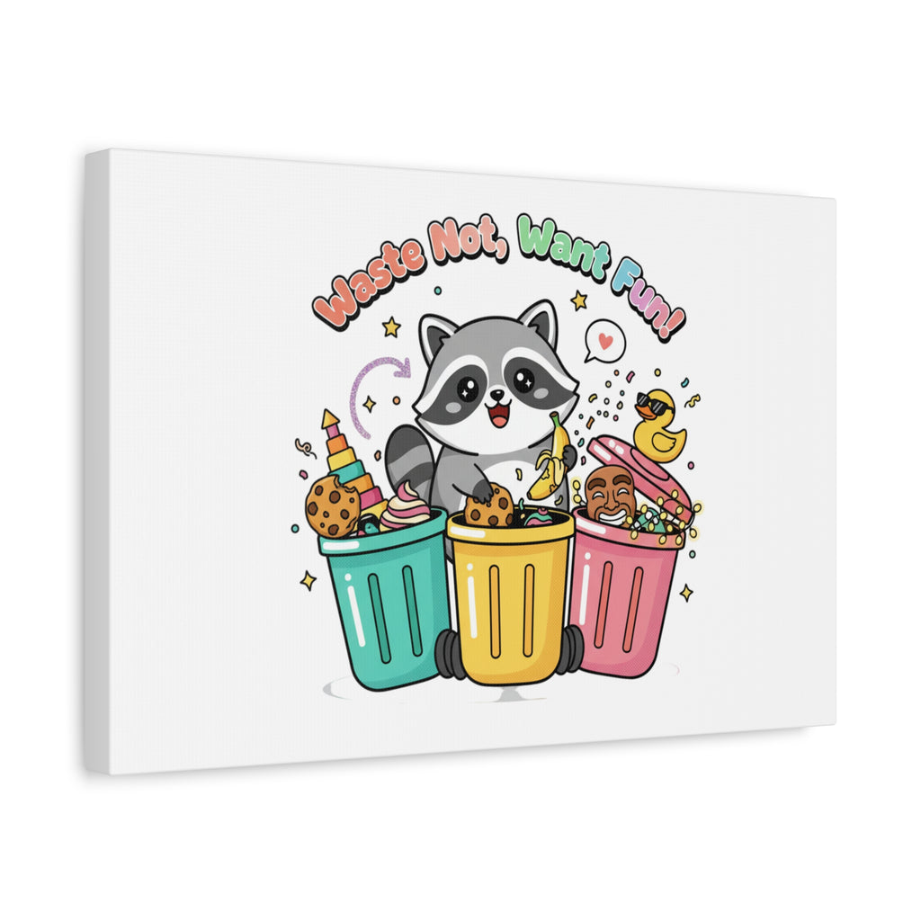 Trash Panda Holiday Canvas | Cute Raccoon Trash-Mas Art, Festive Meme Print