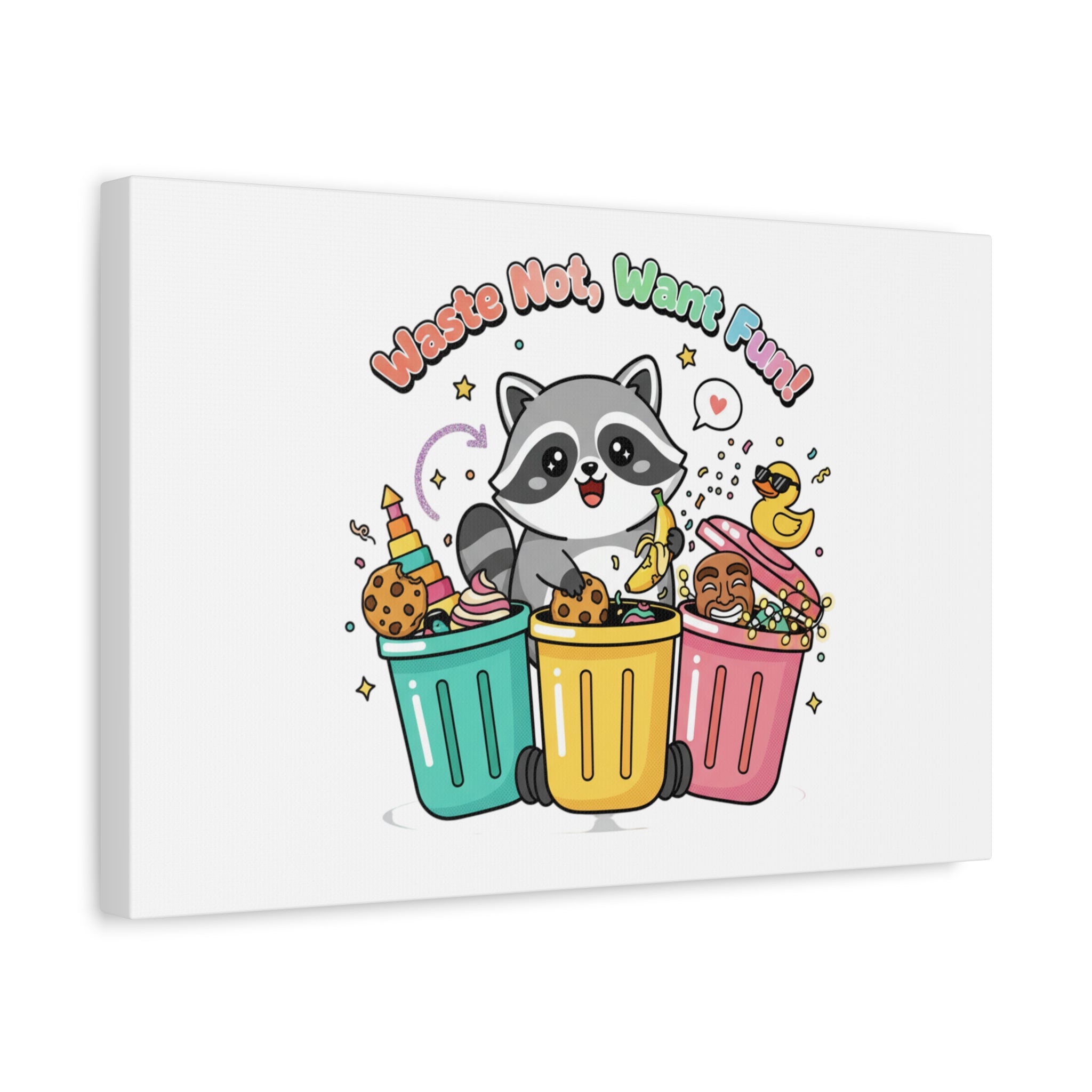 Trash Panda Holiday Canvas | Cute Raccoon Trash-Mas Art, Festive Meme Print