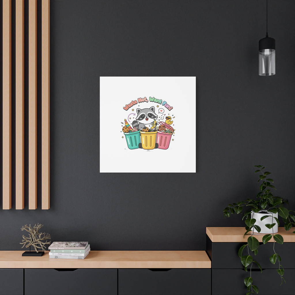 Trash Panda Holiday Canvas | Cute Raccoon Trash-Mas Art, Festive Meme Print