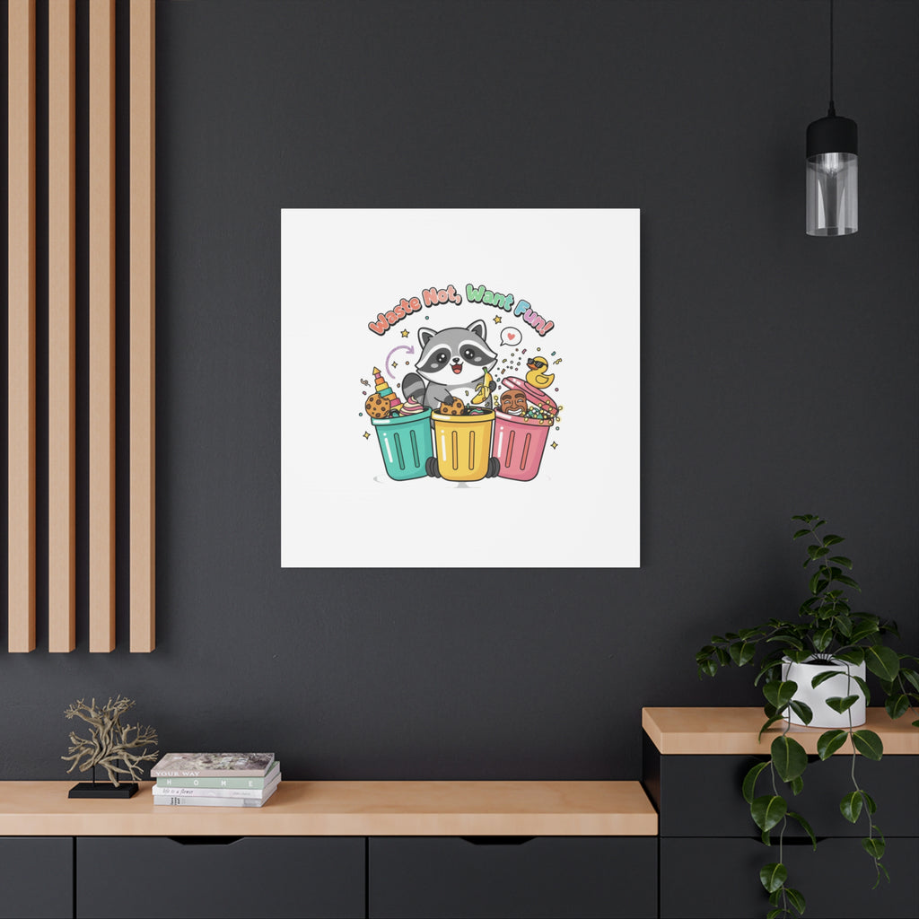 Trash Panda Holiday Canvas | Cute Raccoon Trash-Mas Art, Festive Meme Print