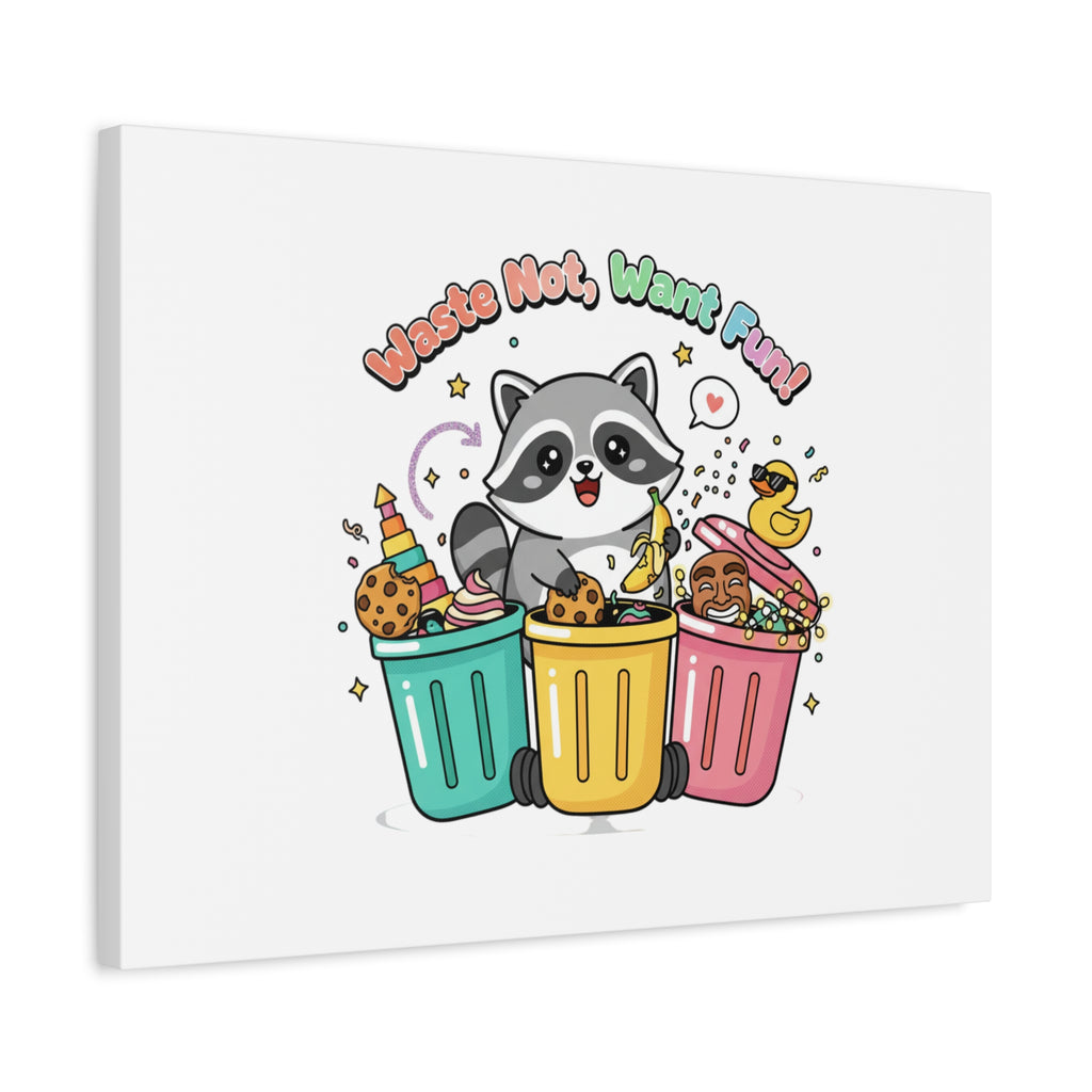 Trash Panda Holiday Canvas | Cute Raccoon Trash-Mas Art, Festive Meme Print