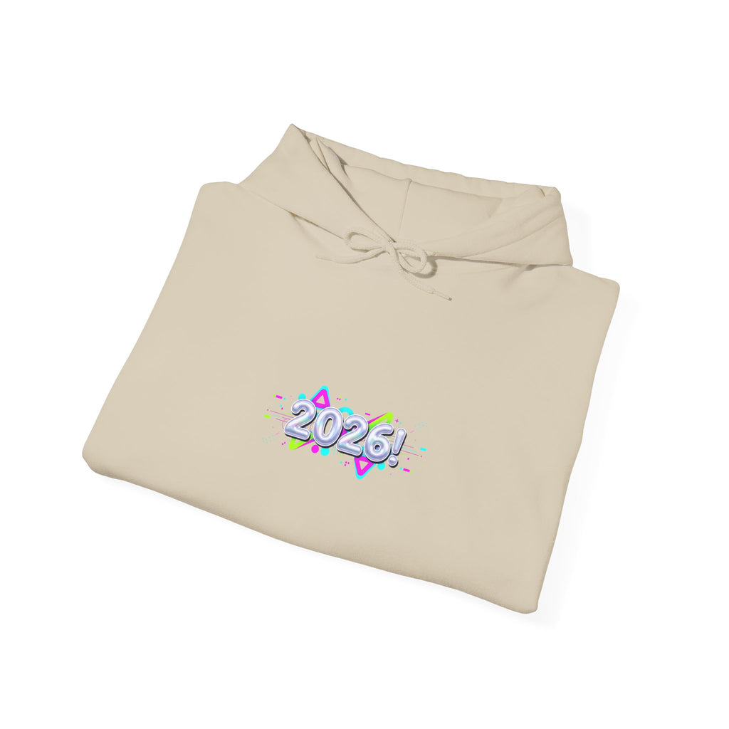 Y2K Cyber Holo Chrome Text Hoodie | retro tech print, early 2000s style