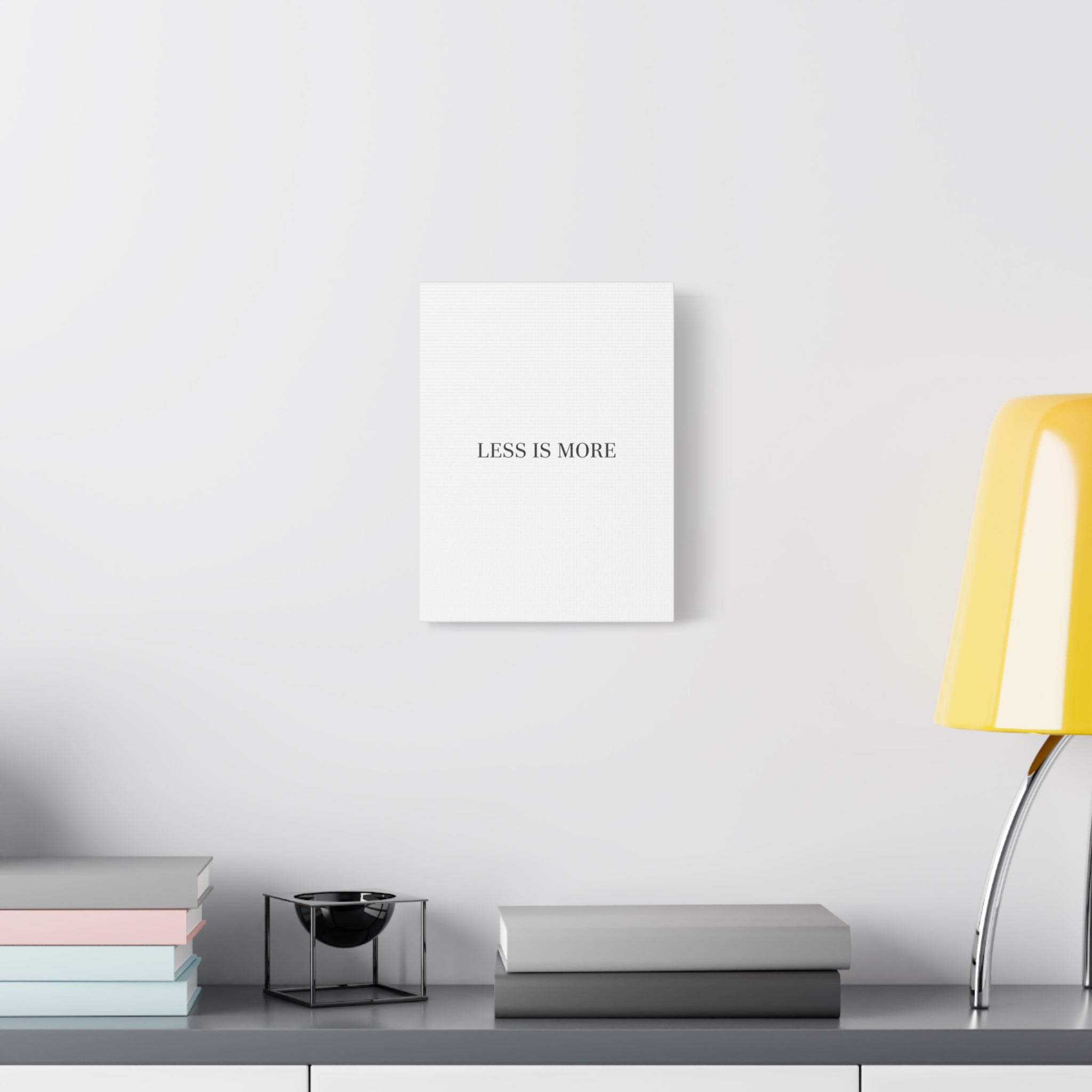 Less Is More Canvas | Minimal Quote Typography, Clean Serif Wall Art