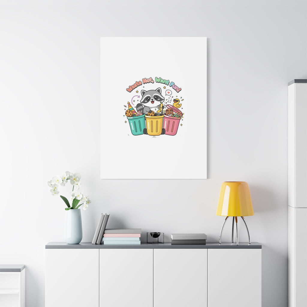 Trash Panda Holiday Canvas | Cute Raccoon Trash-Mas Art, Festive Meme Print