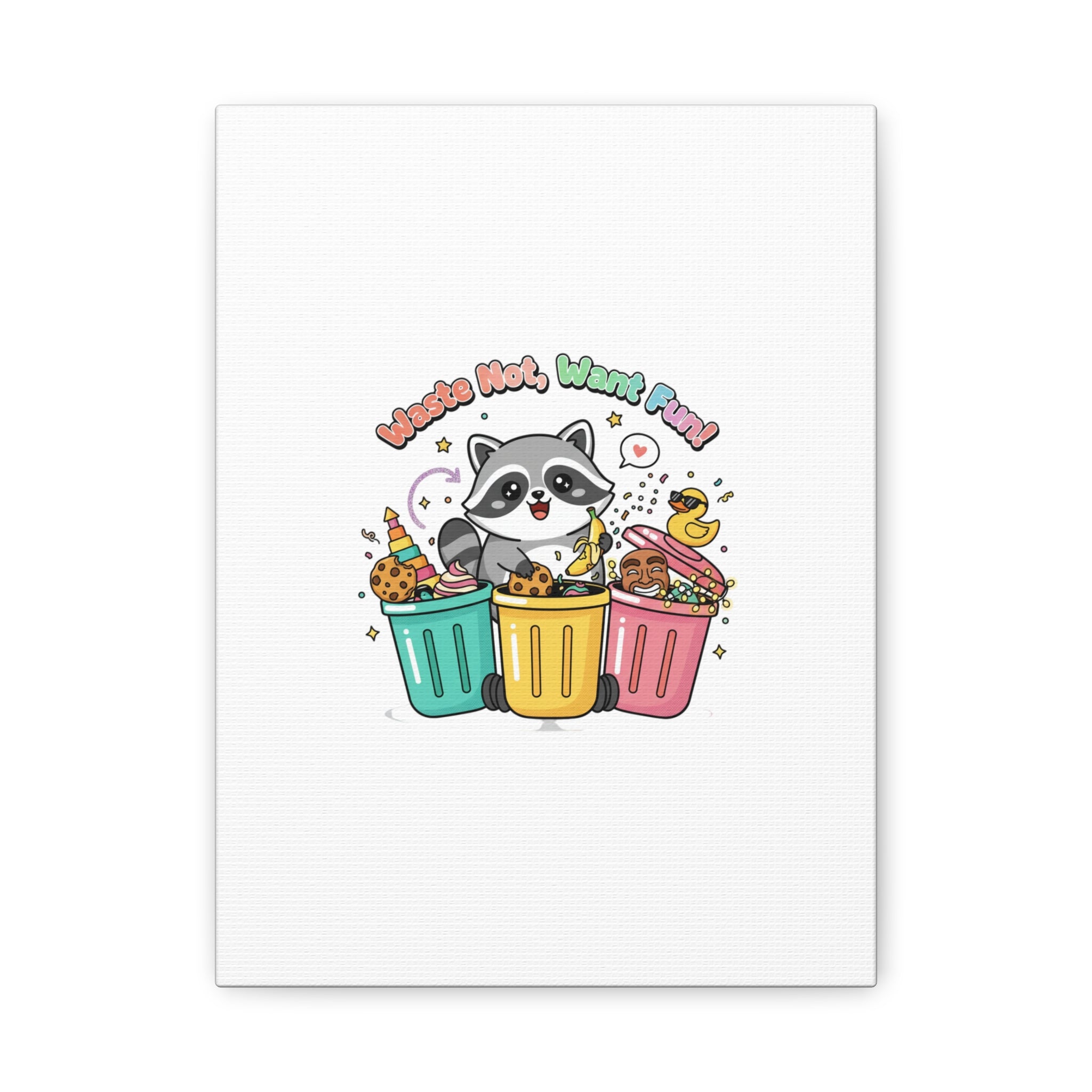 Trash Panda Holiday Canvas | Cute Raccoon Trash-Mas Art, Festive Meme Print