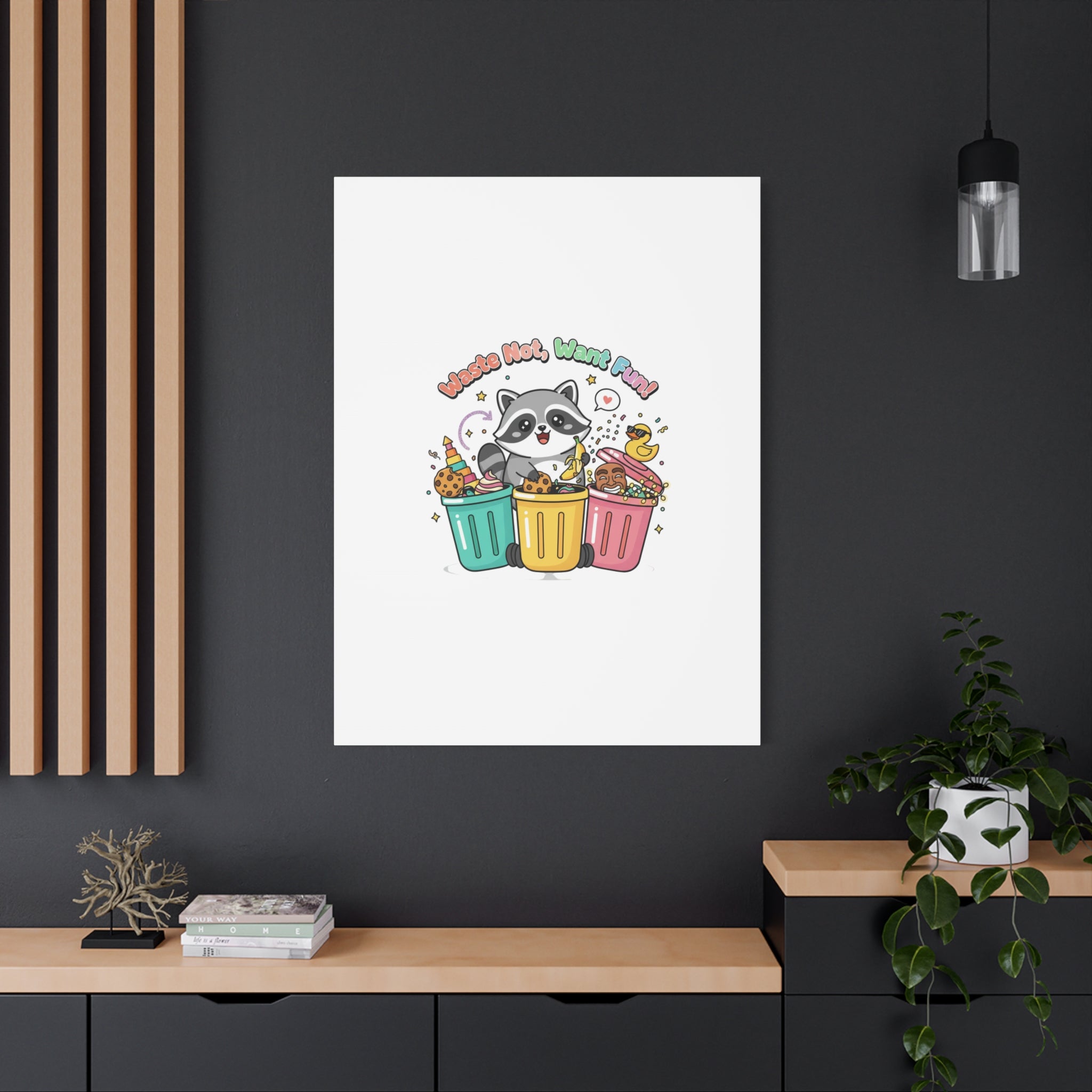 Trash Panda Holiday Canvas | Cute Raccoon Trash-Mas Art, Festive Meme Print