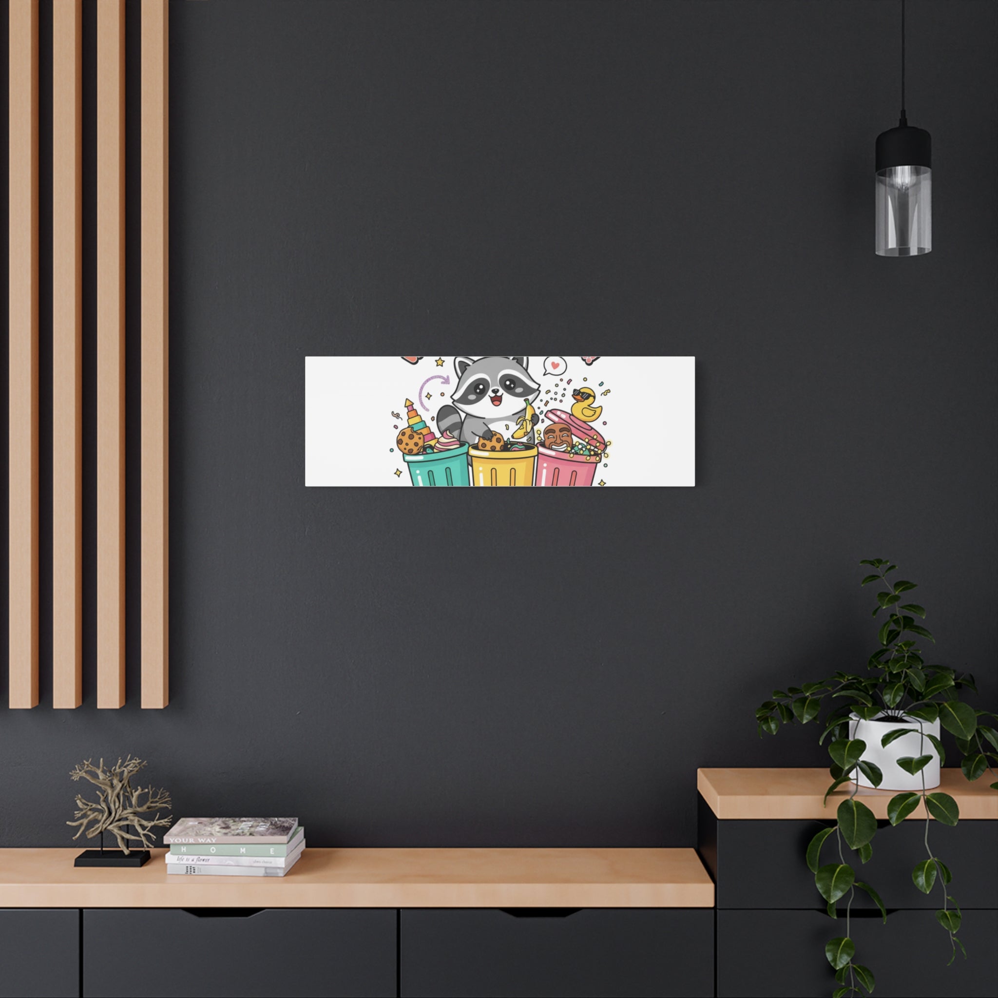 Trash Panda Holiday Canvas | Cute Raccoon Trash-Mas Art, Festive Meme Print