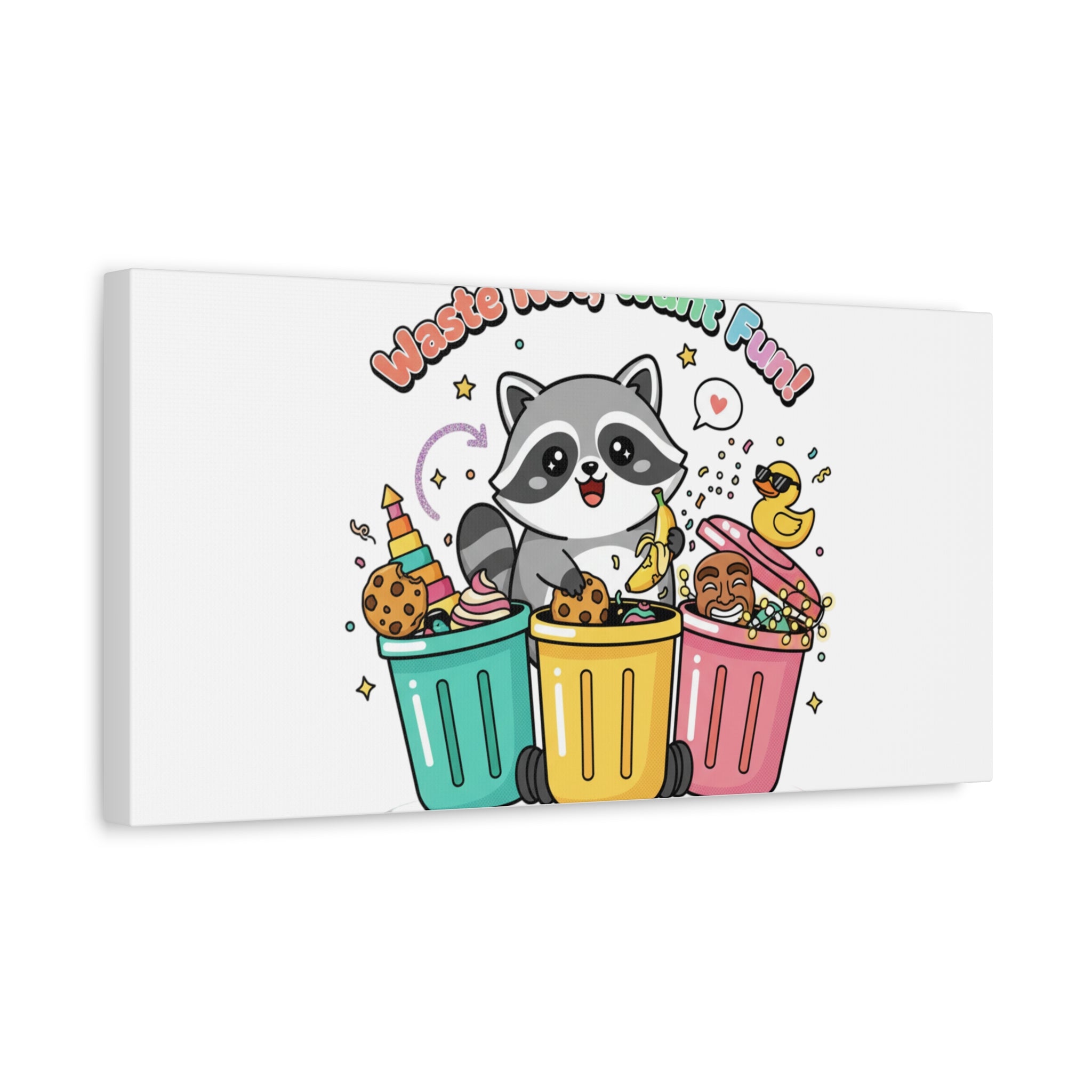 Trash Panda Holiday Canvas | Cute Raccoon Trash-Mas Art, Festive Meme Print