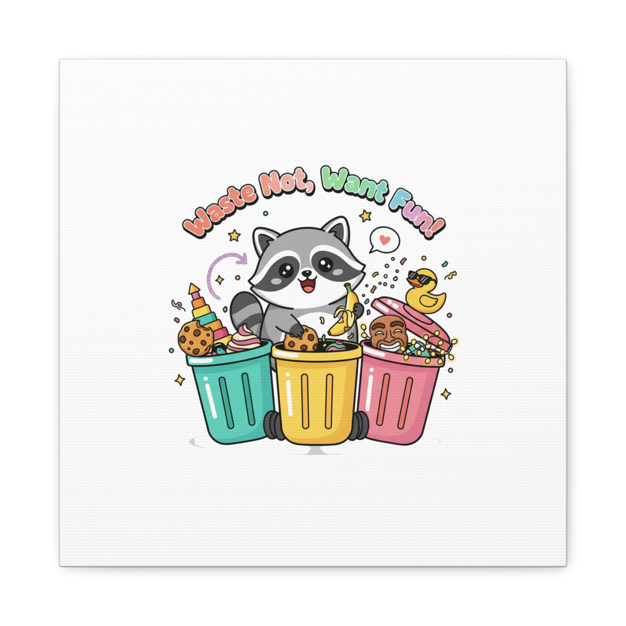 Trash Panda Holiday Canvas | Cute Raccoon Trash-Mas Art, Festive Meme Print
