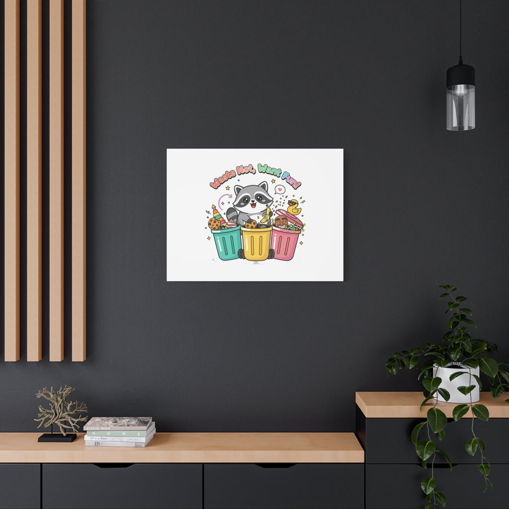 Trash Panda Holiday Canvas | Cute Raccoon Trash-Mas Art, Festive Meme Print