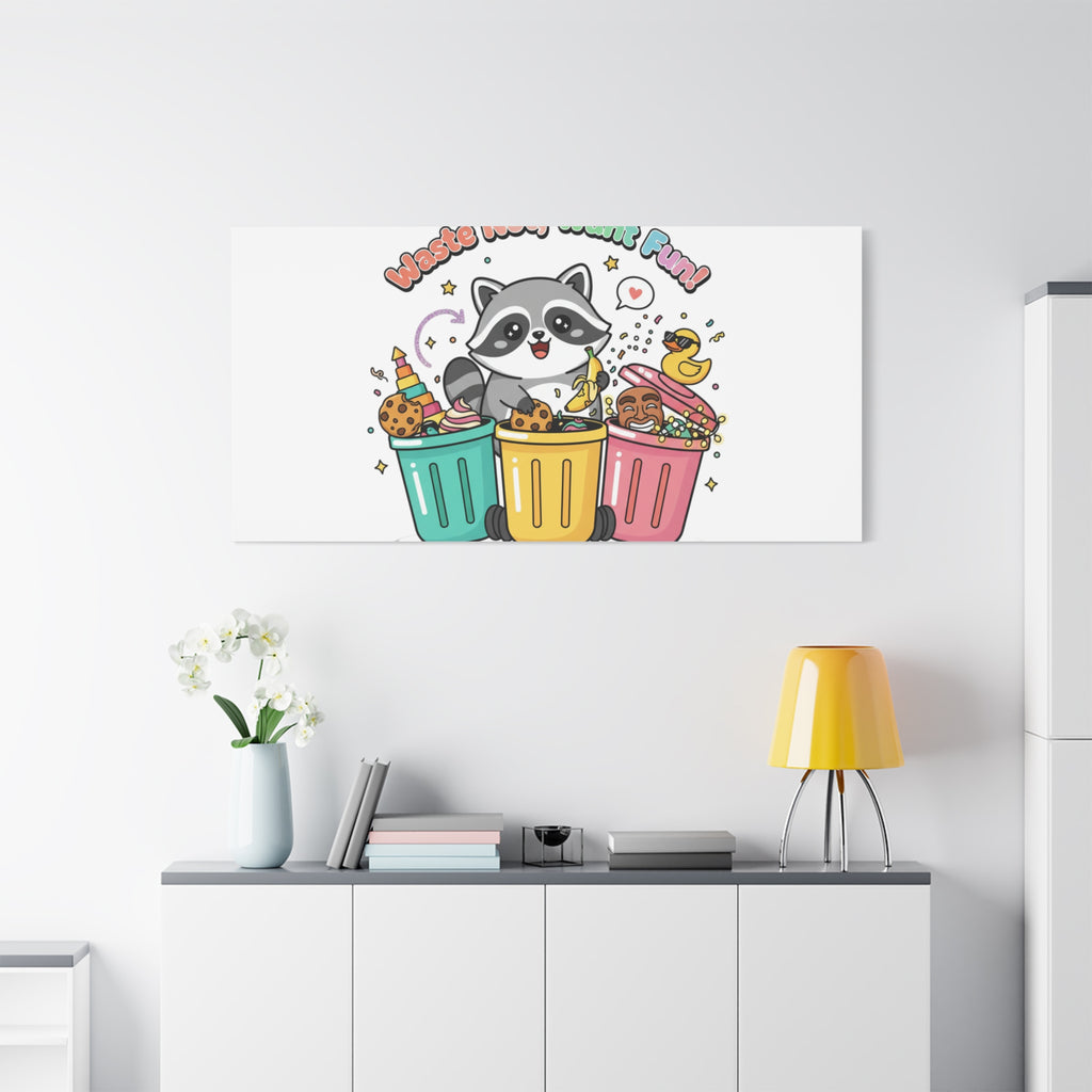 Trash Panda Holiday Canvas | Cute Raccoon Trash-Mas Art, Festive Meme Print