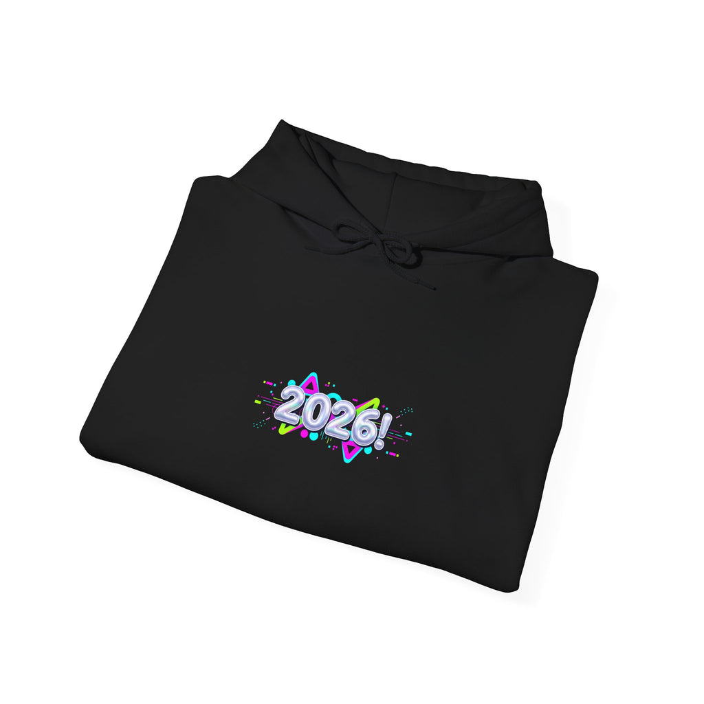 Y2K Cyber Holo Chrome Text Hoodie | retro tech print, early 2000s style