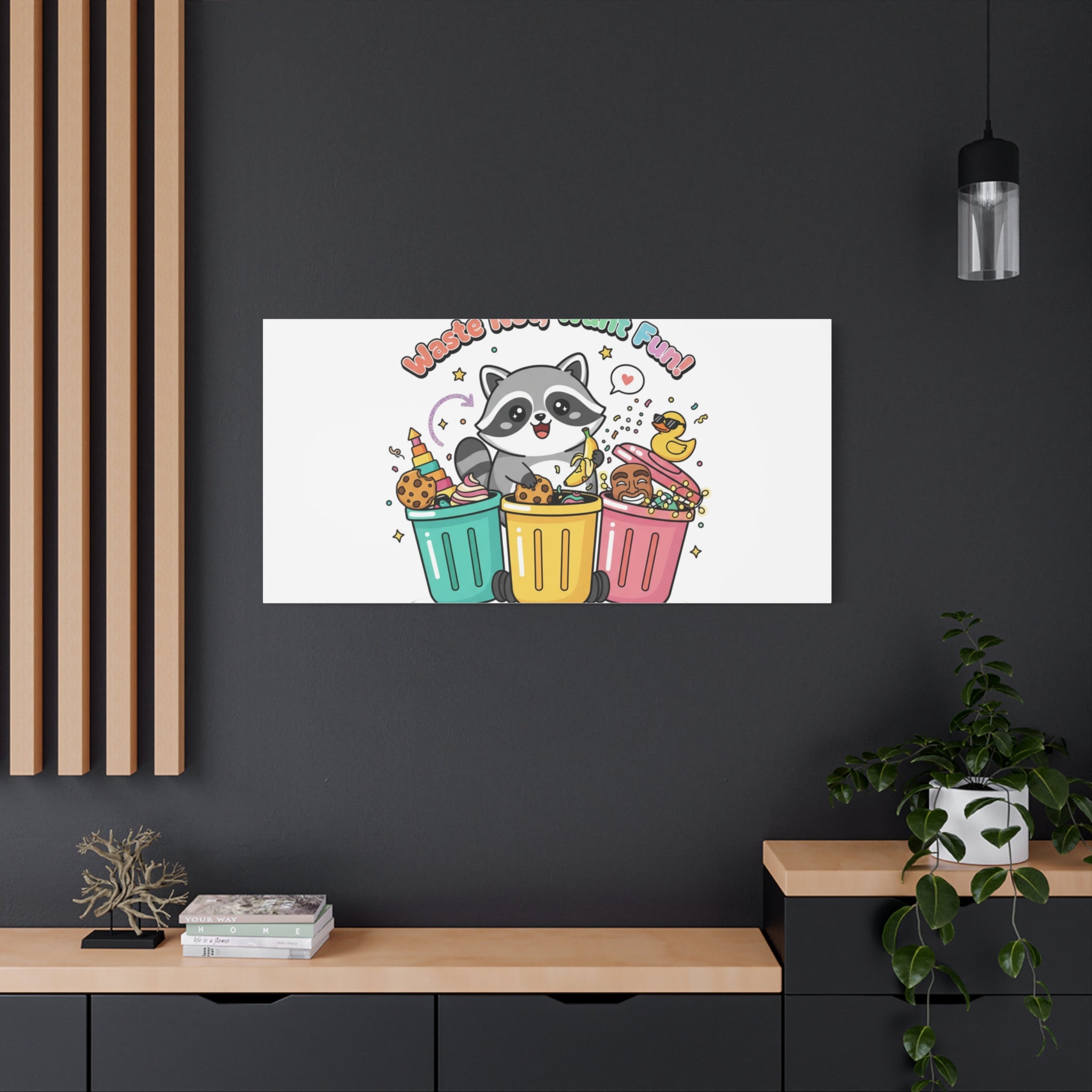 Trash Panda Holiday Canvas | Cute Raccoon Trash-Mas Art, Festive Meme Print