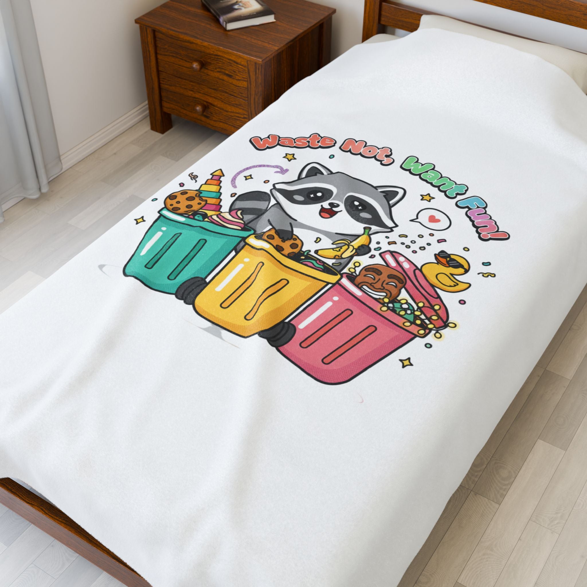 Merry Trash-mas Raccoon Velveteen Blanket | trash panda Christmas, cute holiday