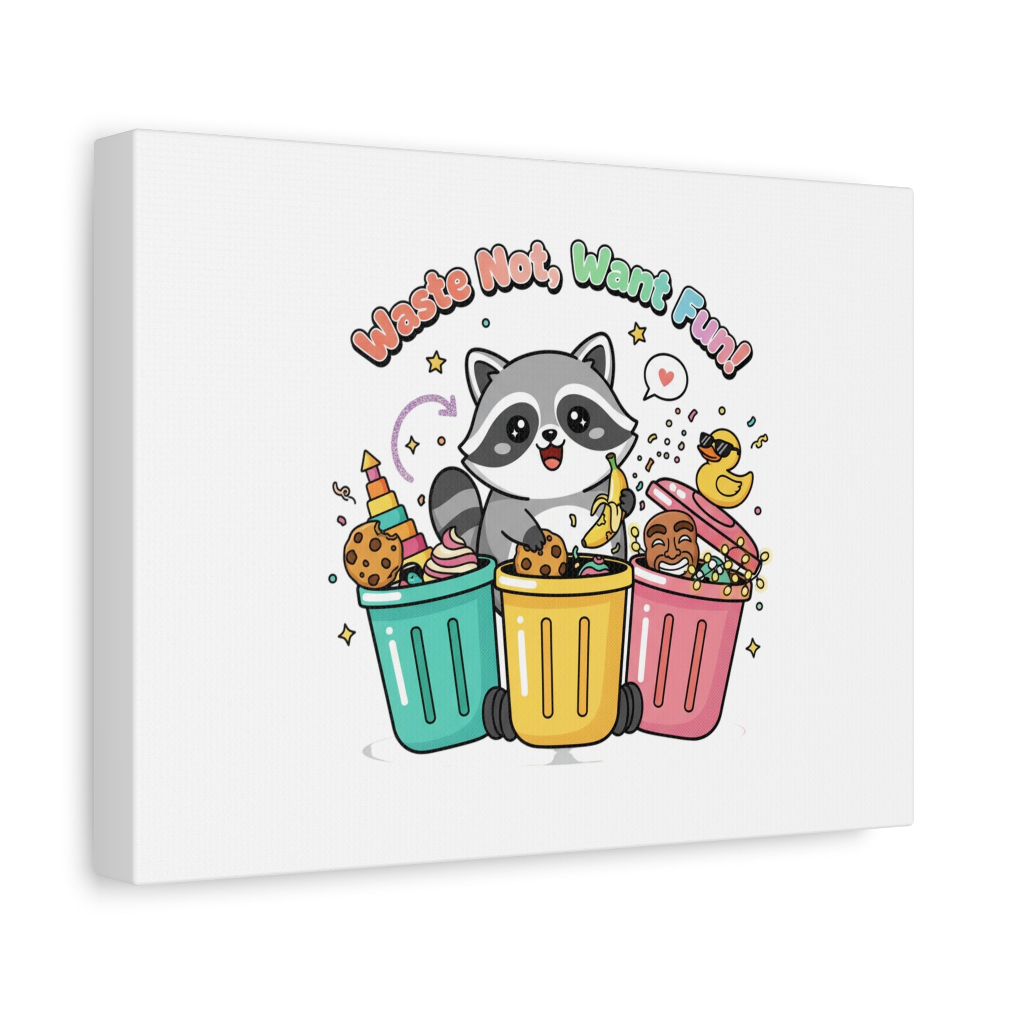 Trash Panda Holiday Canvas | Cute Raccoon Trash-Mas Art, Festive Meme Print