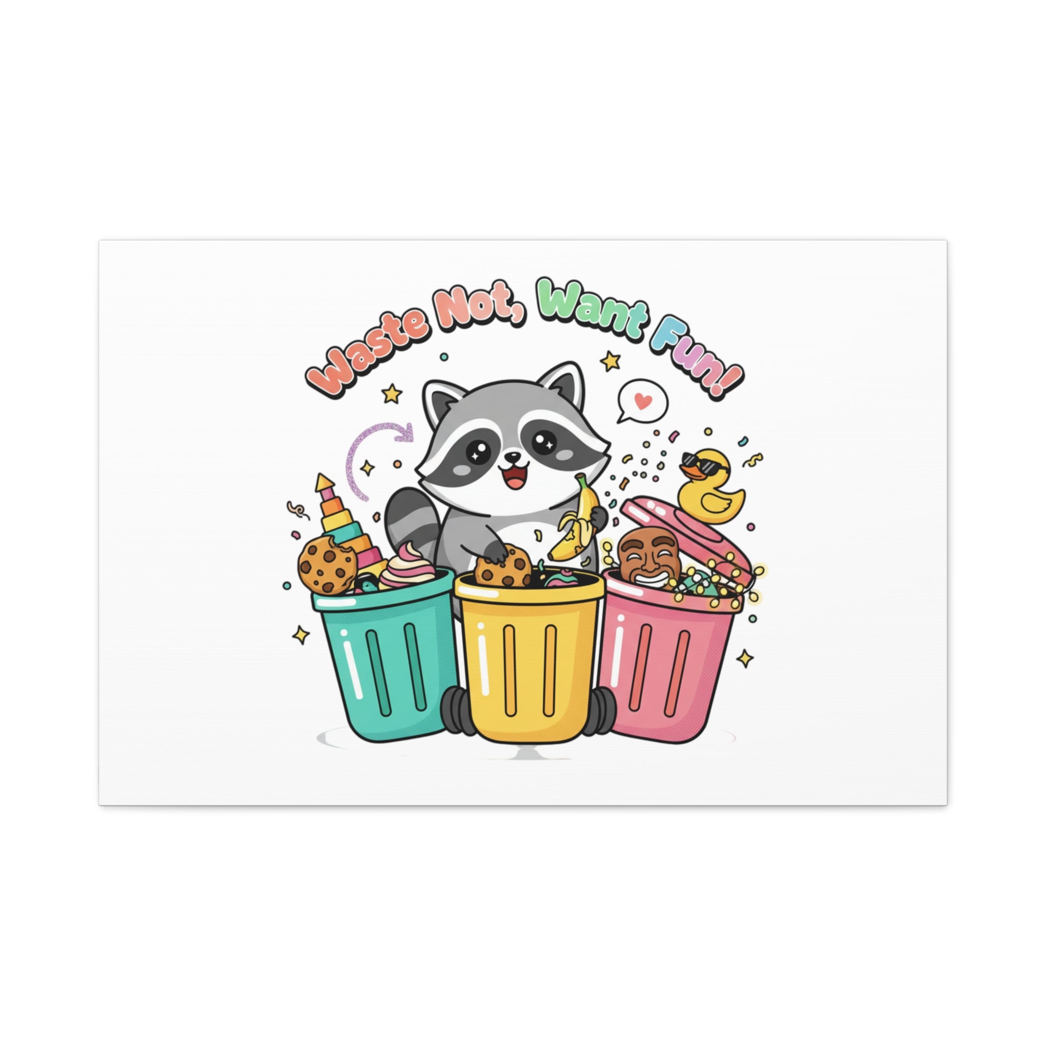 Trash Panda Holiday Canvas | Cute Raccoon Trash-Mas Art, Festive Meme Print