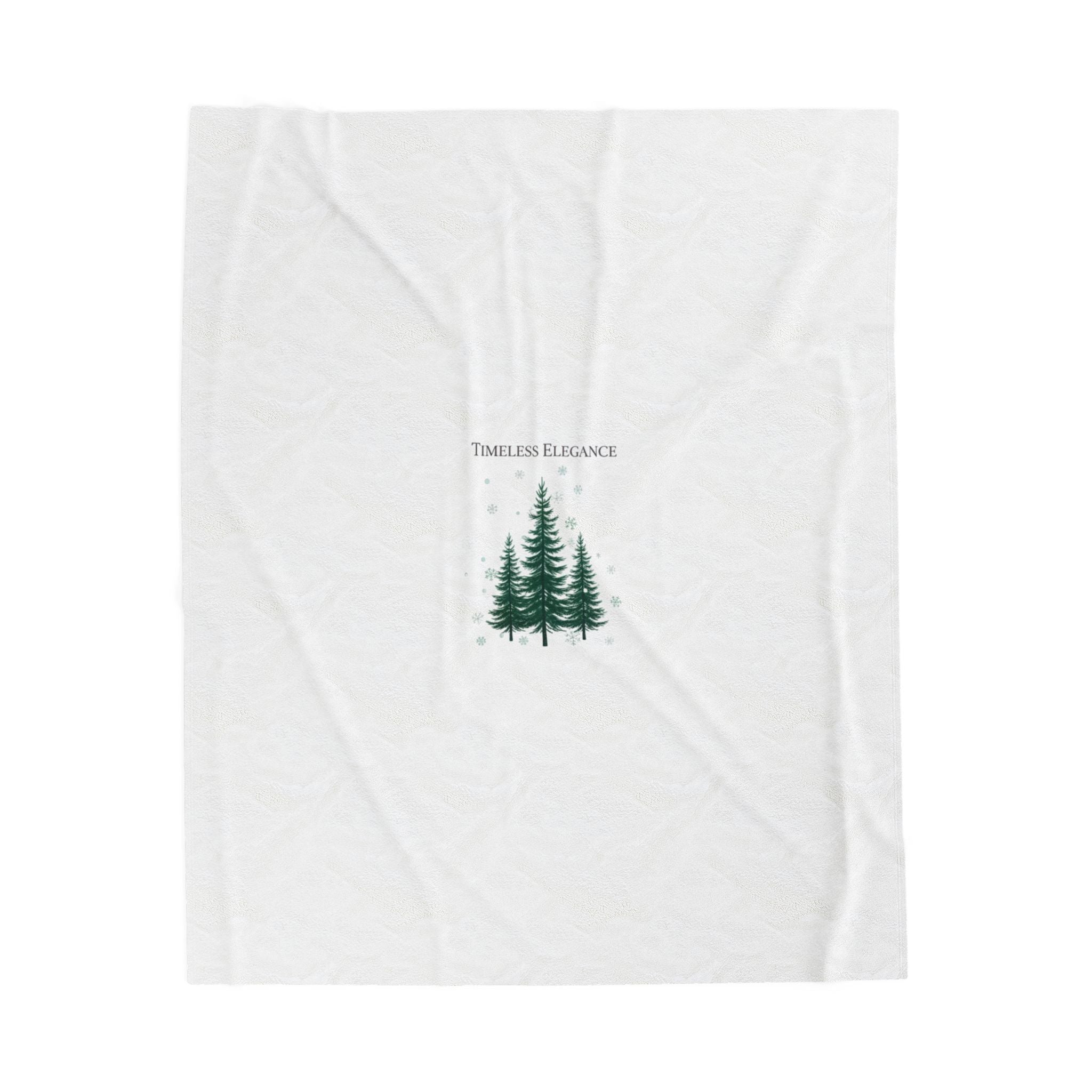 Timeless Elegance Pine Trees Velveteen Plush Blanket | Heritage Style Christmas, Quiet Luxury Decor