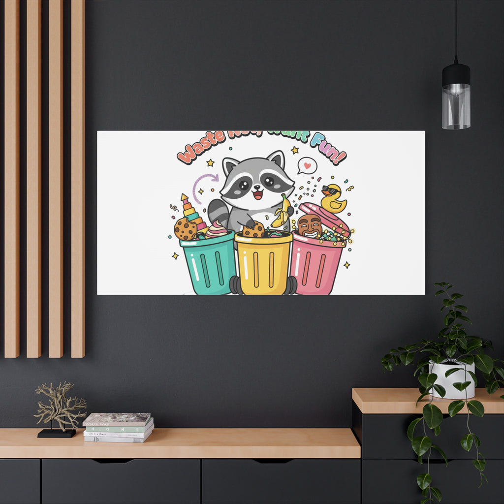 Trash Panda Holiday Canvas | Cute Raccoon Trash-Mas Art, Festive Meme Print