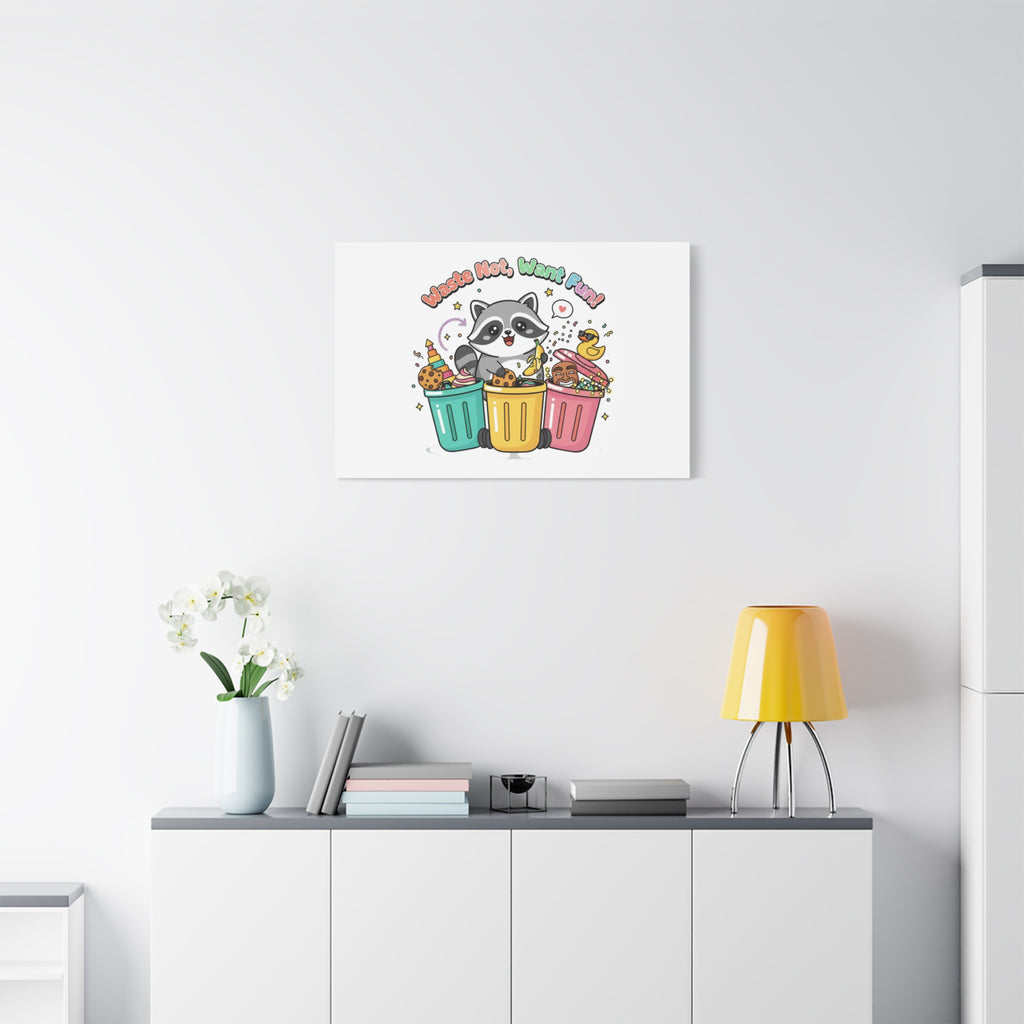Trash Panda Holiday Canvas | Cute Raccoon Trash-Mas Art, Festive Meme Print