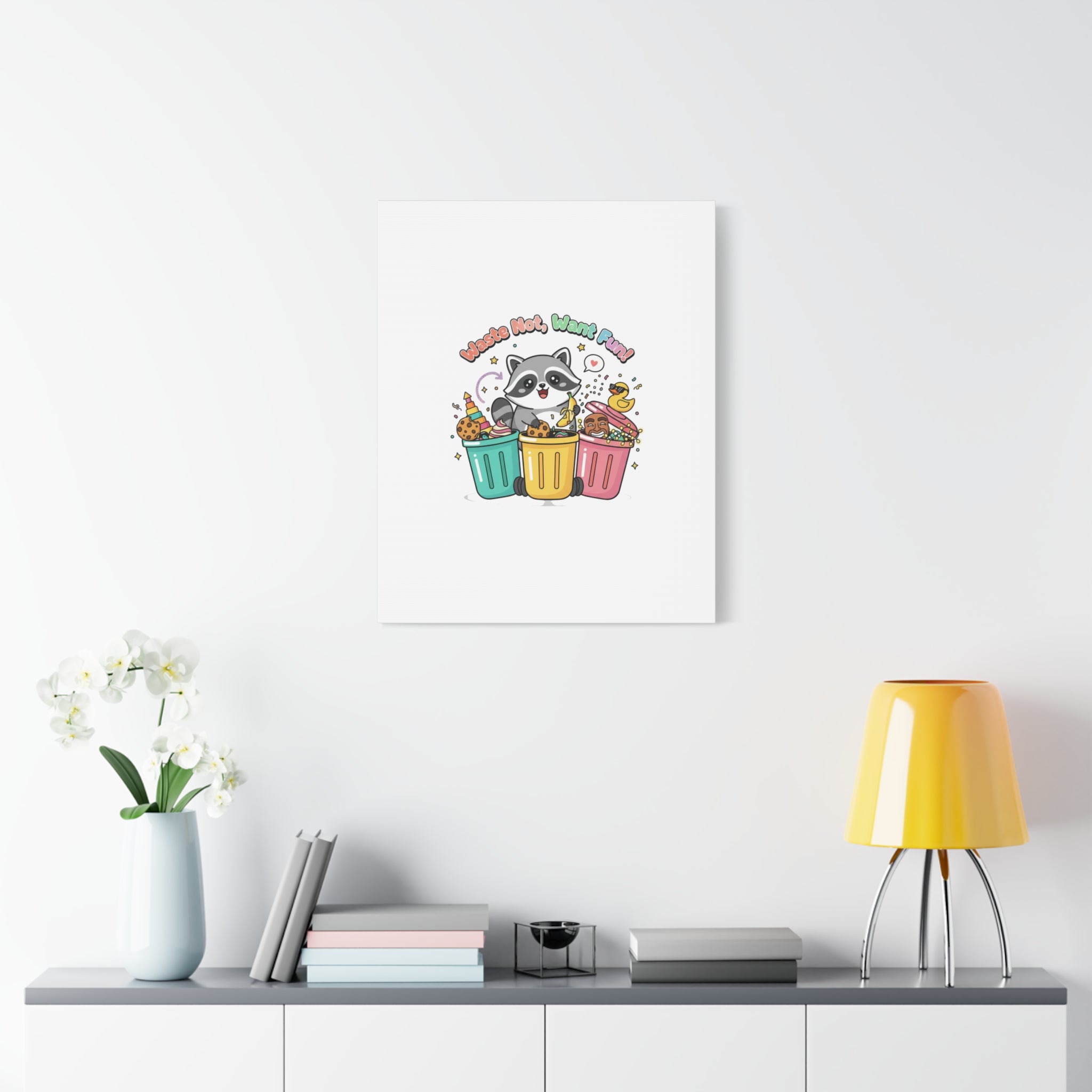 Trash Panda Holiday Canvas | Cute Raccoon Trash-Mas Art, Festive Meme Print