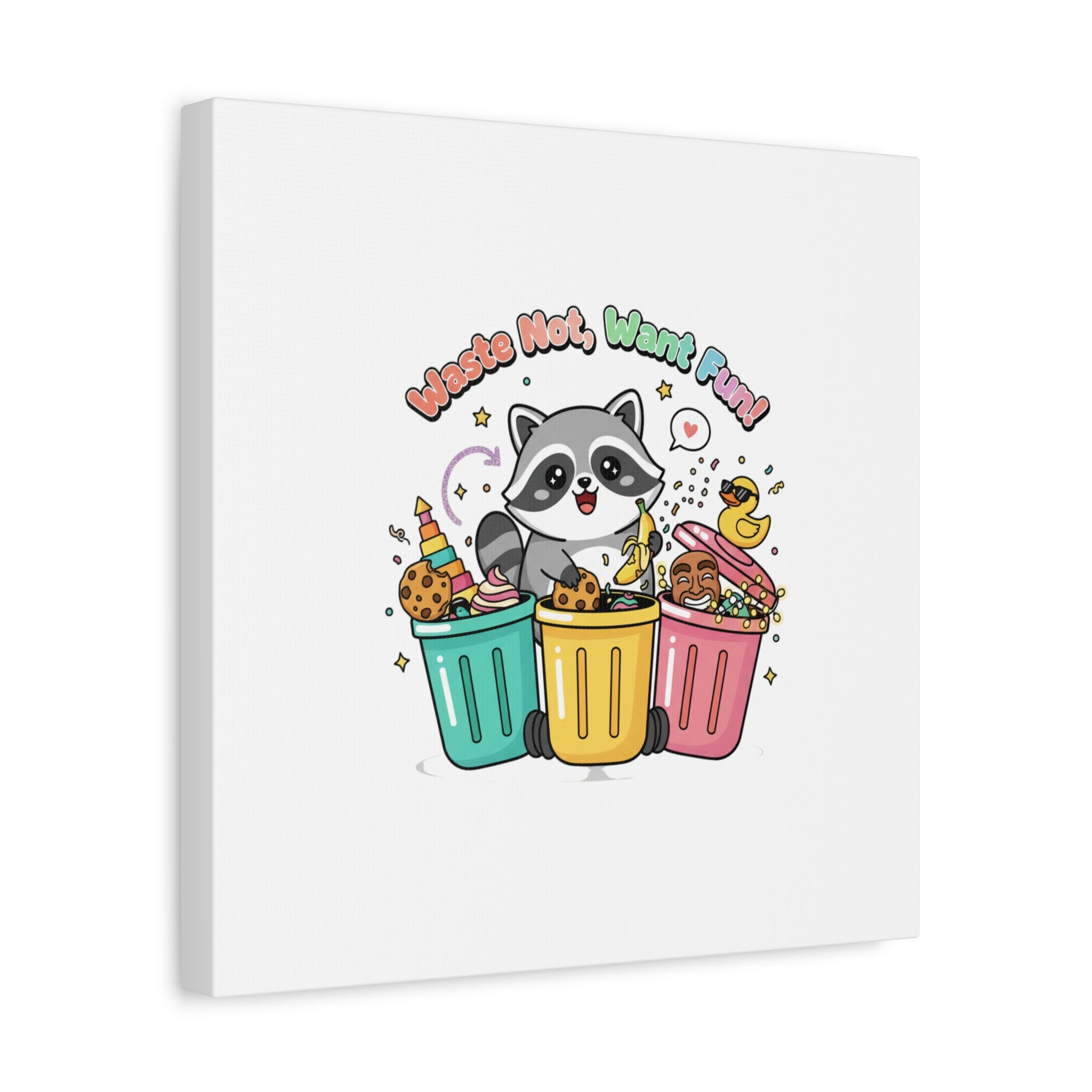Trash Panda Holiday Canvas | Cute Raccoon Trash-Mas Art, Festive Meme Print