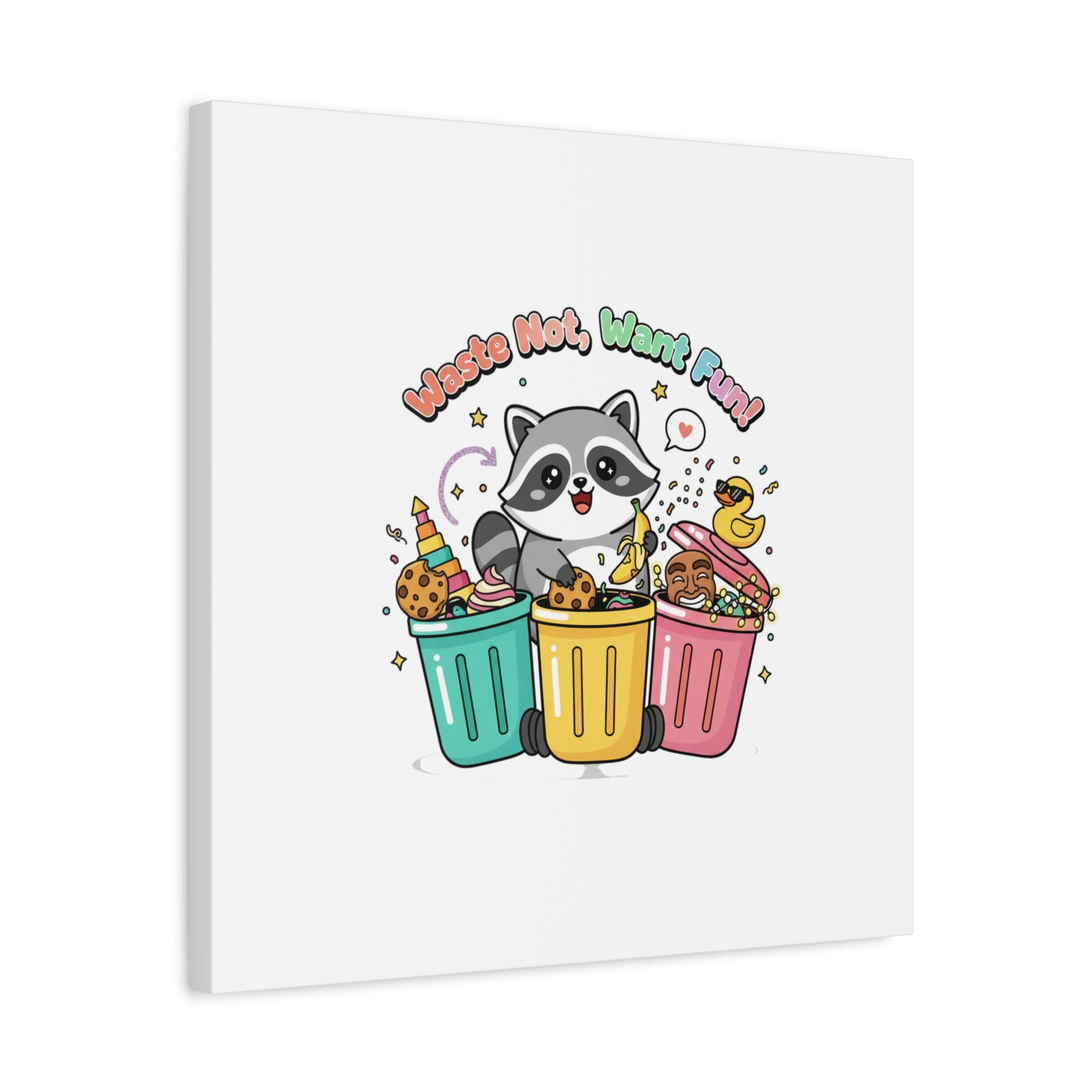 Trash Panda Holiday Canvas | Cute Raccoon Trash-Mas Art, Festive Meme Print