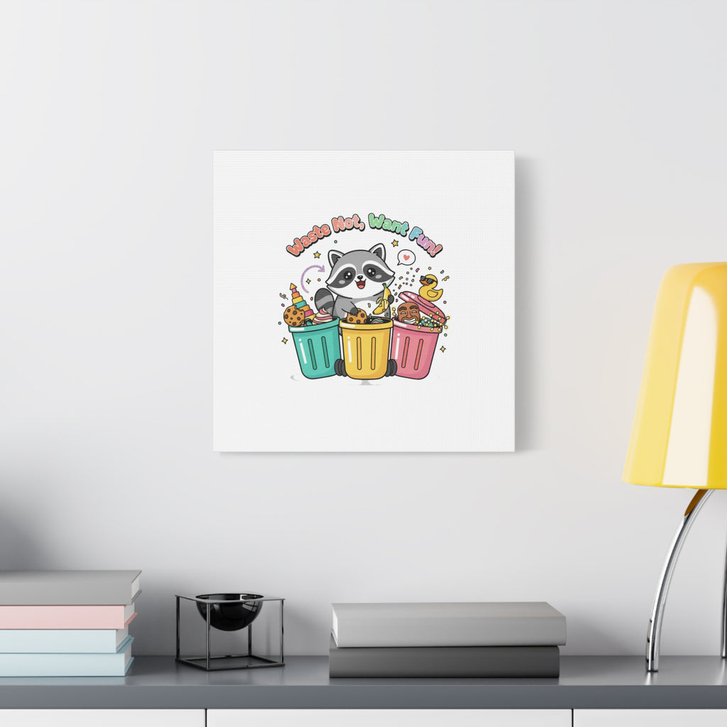 Trash Panda Holiday Canvas | Cute Raccoon Trash-Mas Art, Festive Meme Print