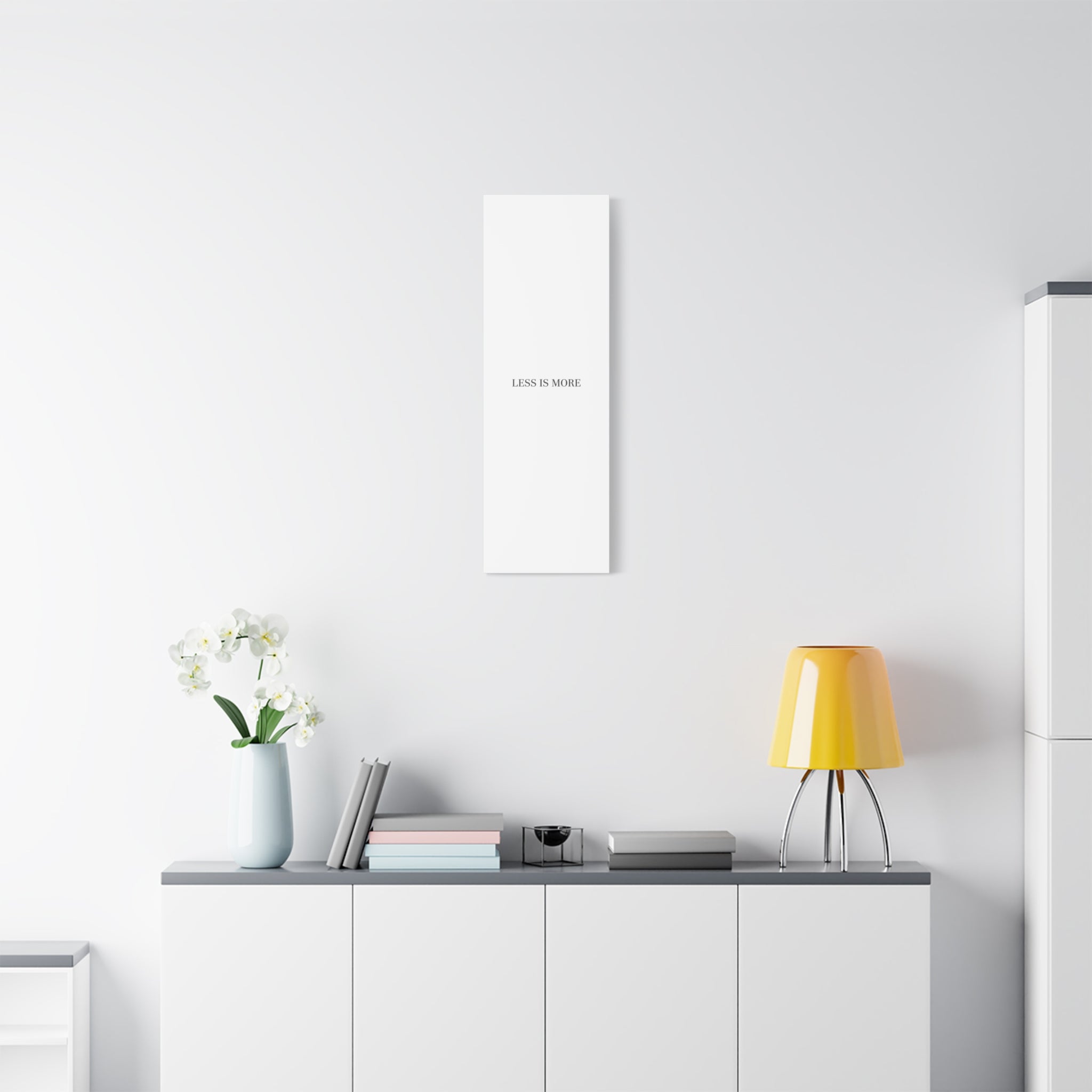 Less Is More Canvas | Minimal Quote Typography, Clean Serif Wall Art