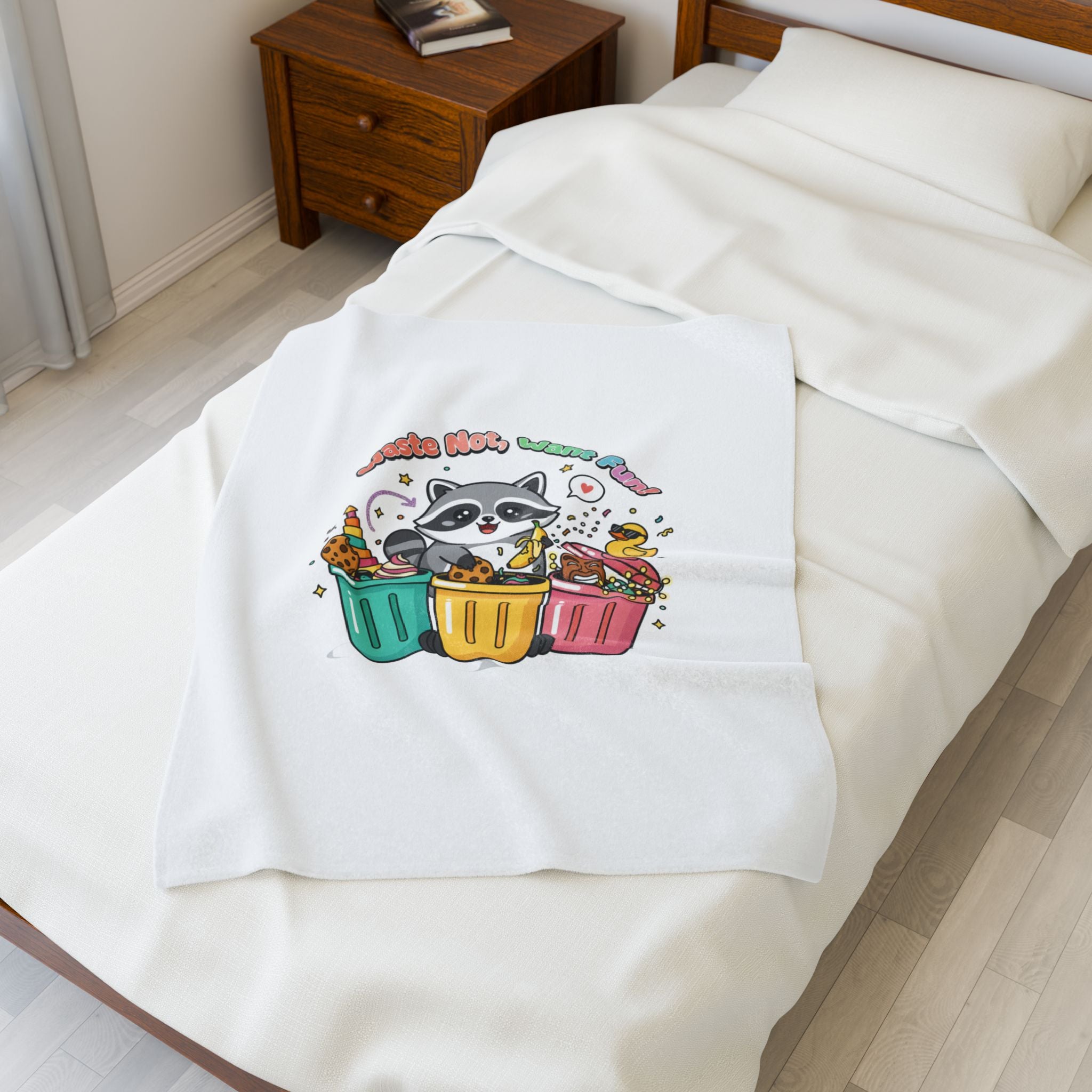 Merry Trash-mas Raccoon Velveteen Blanket | trash panda Christmas, cute holiday