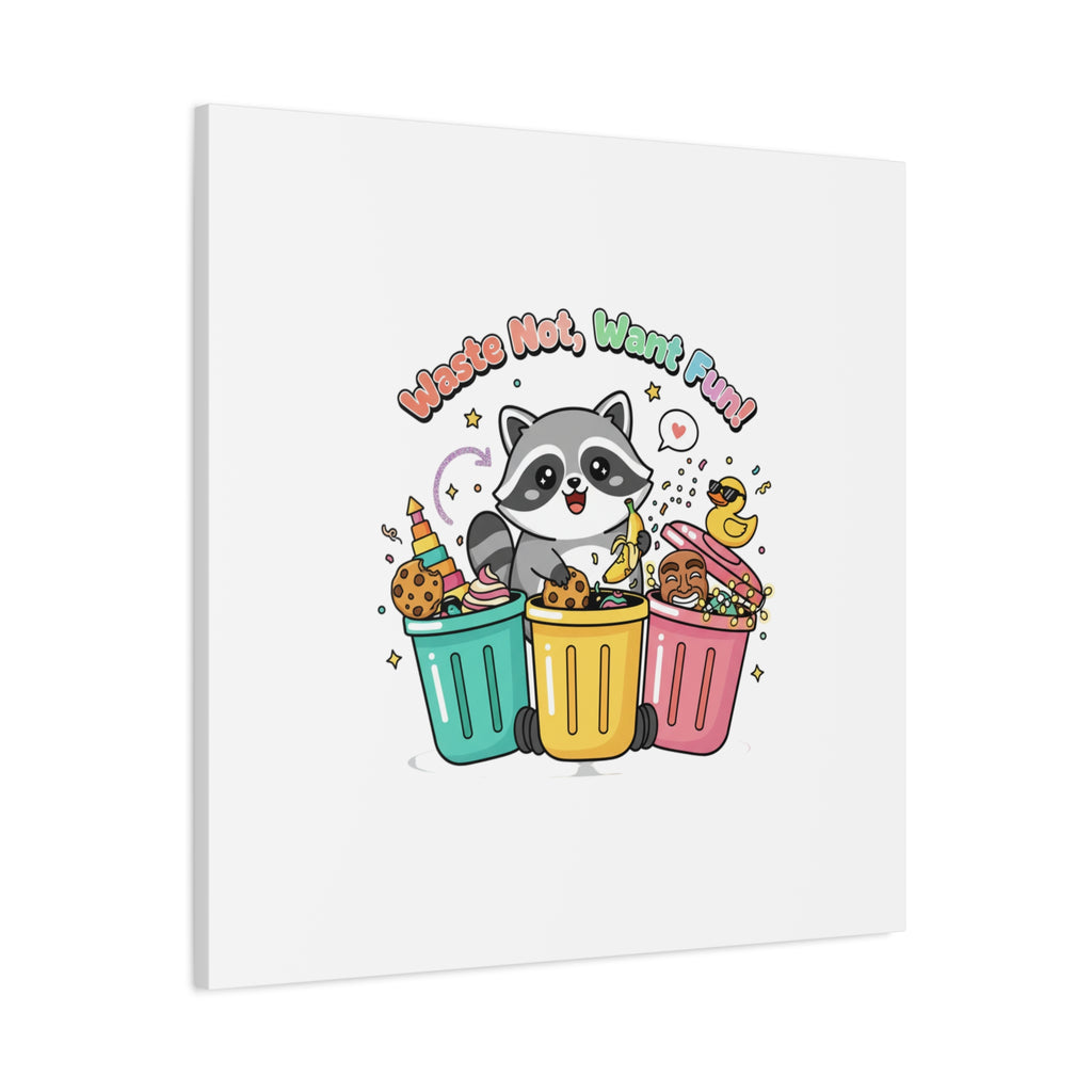 Trash Panda Holiday Canvas | Cute Raccoon Trash-Mas Art, Festive Meme Print